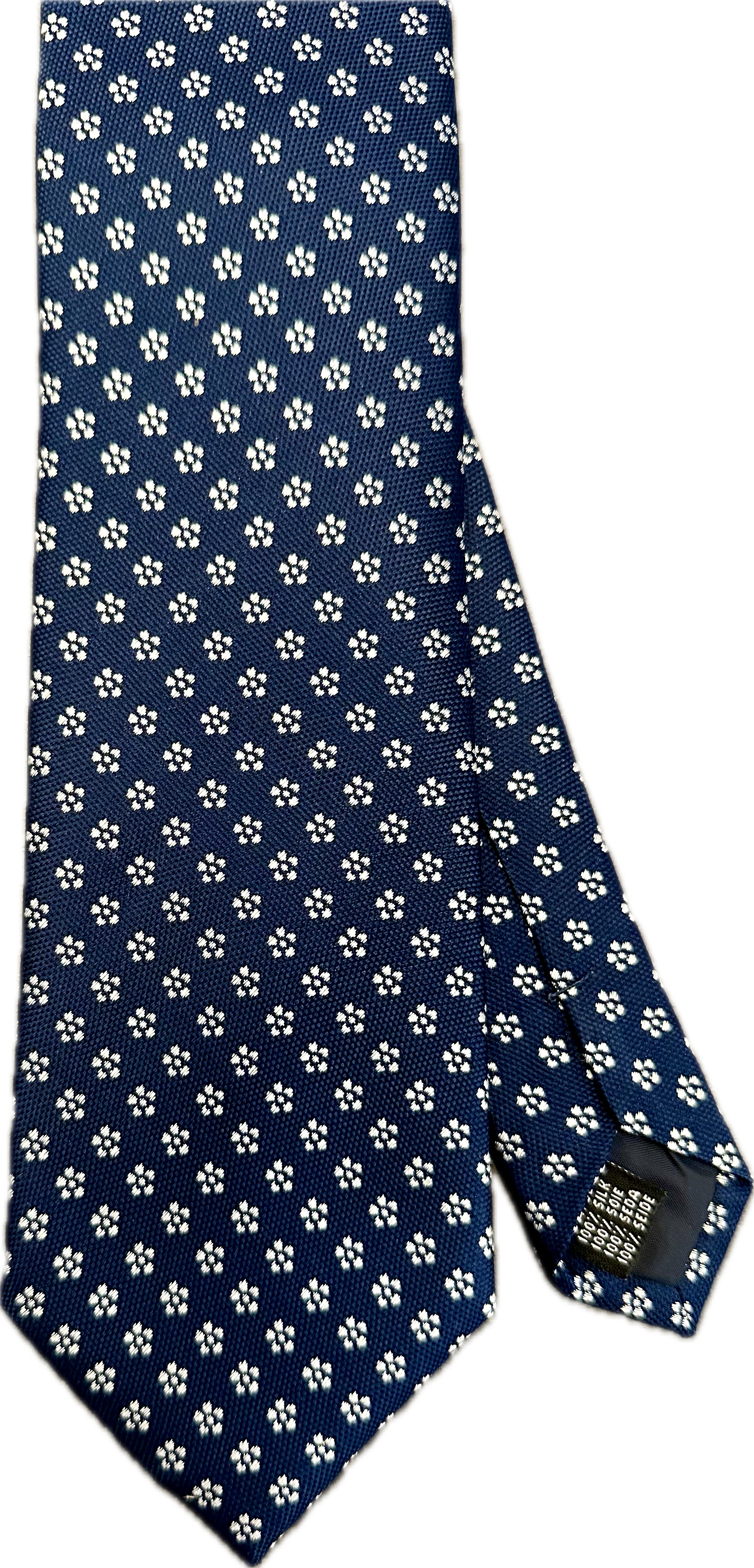 Cravatta seta jacquard micro fiore navy Monsieur