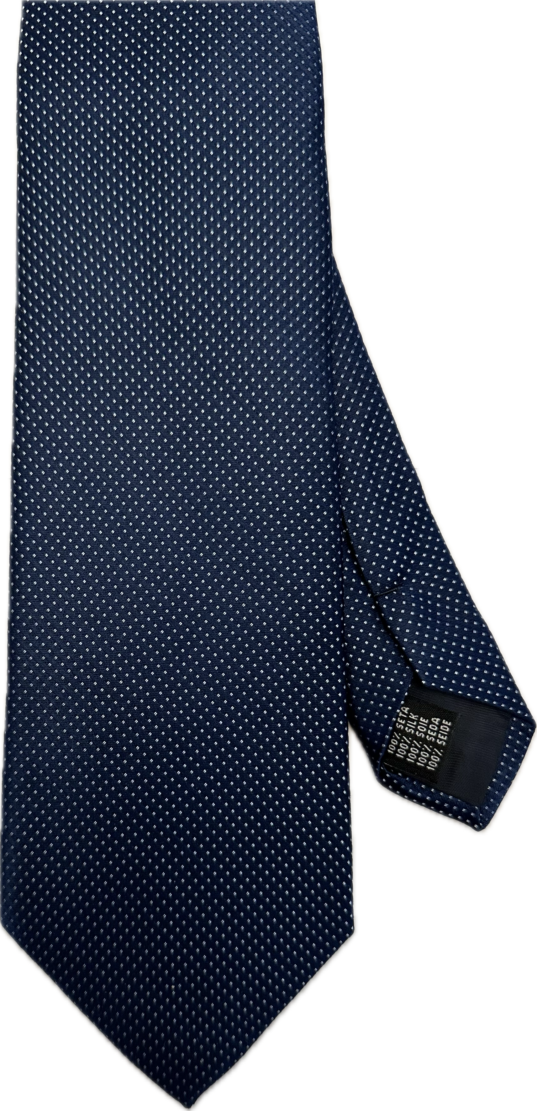 Cravatta seta jacquard mini pois blu celeste Monsieur