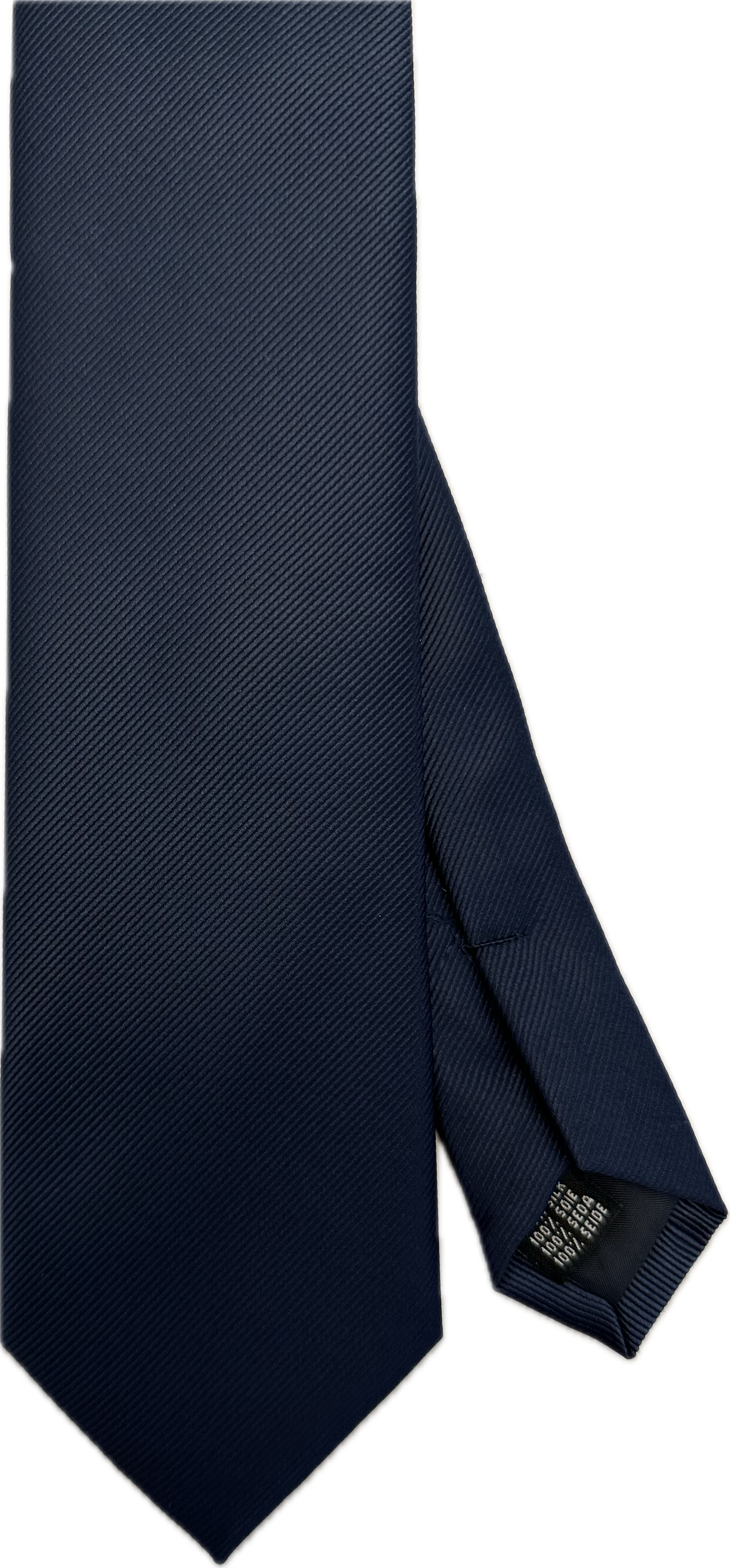 Cravatta seta jacquard tinta unita navy Monsieur