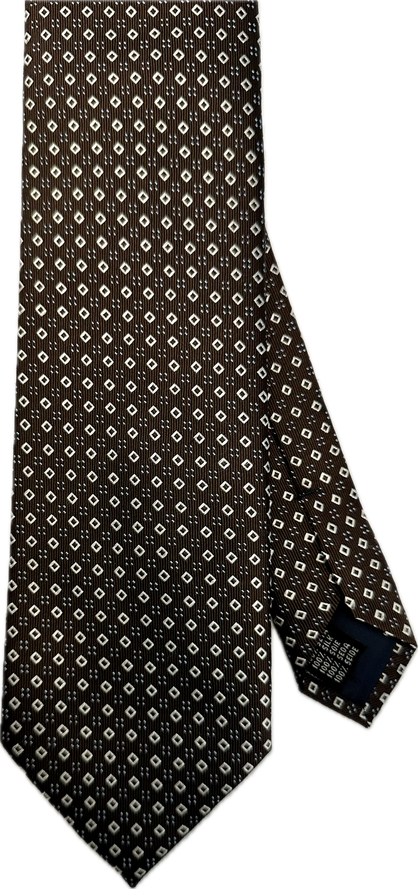 Cravatta seta jacquard micro rombi moro Monsieur