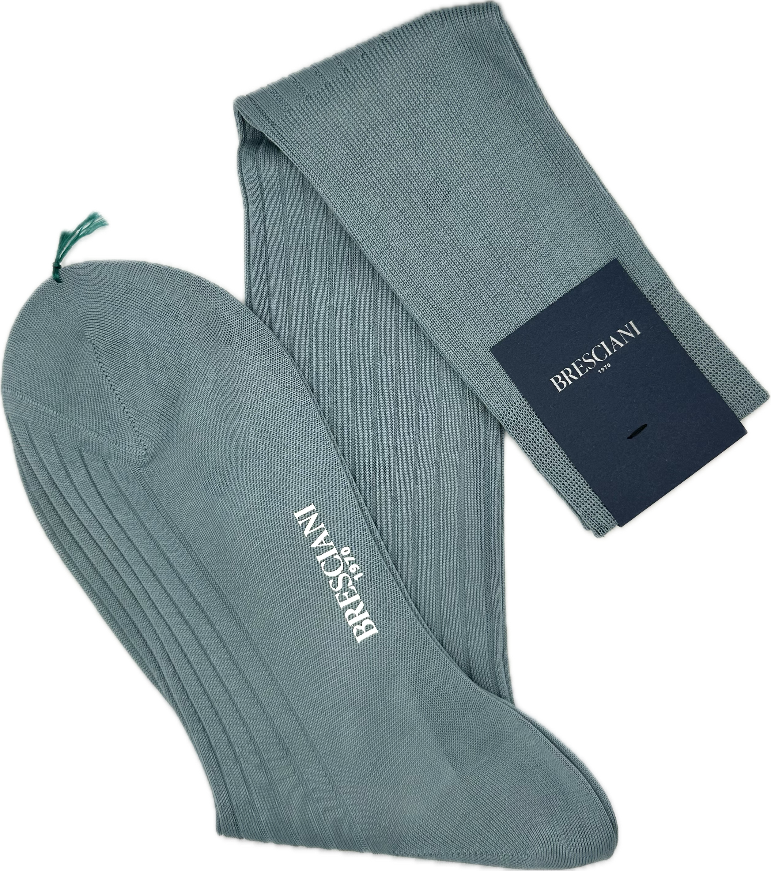 Calze tinta unita teal Bresciani