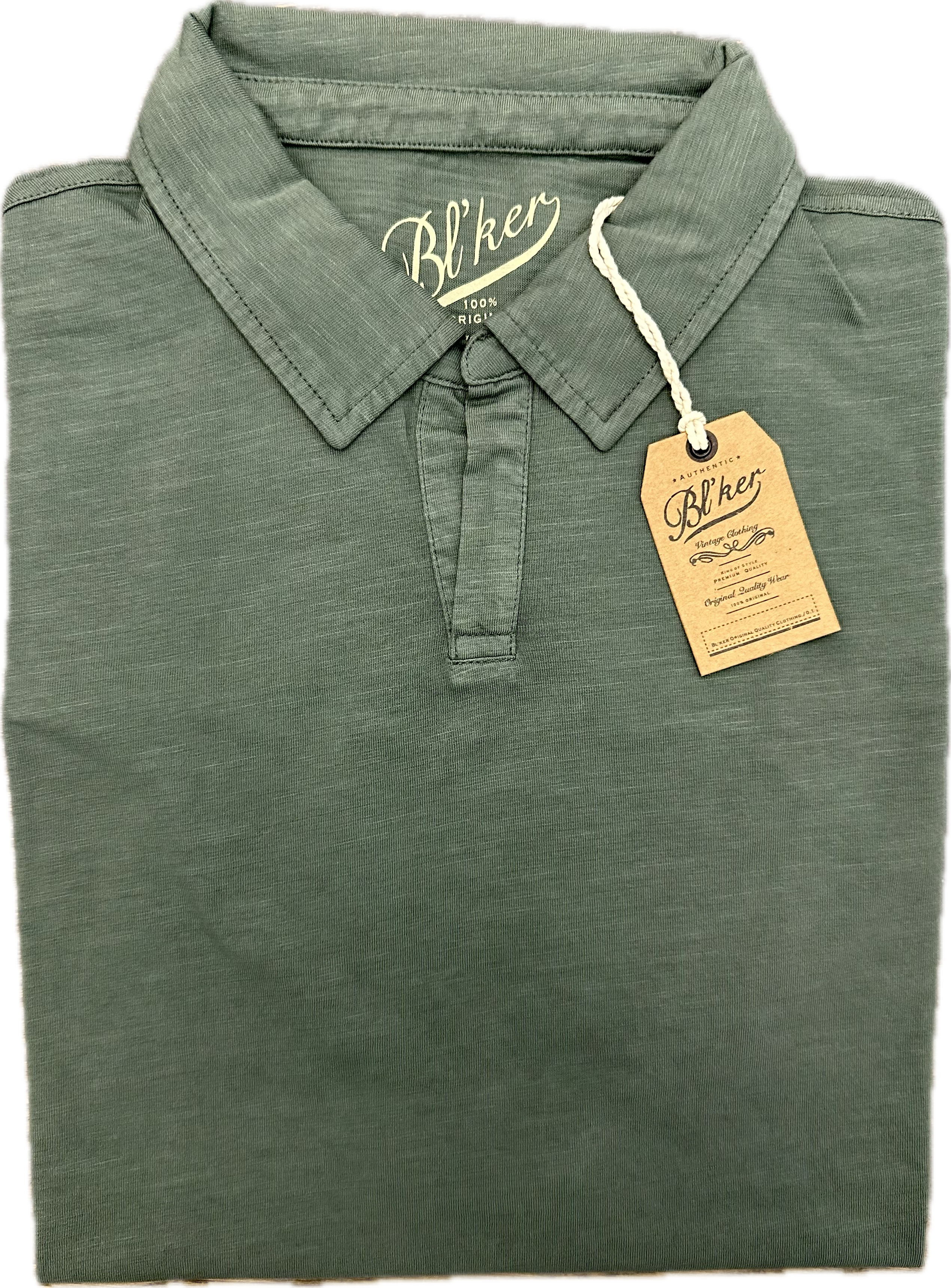 Polo senza bottoni cotone verde  BL'KER