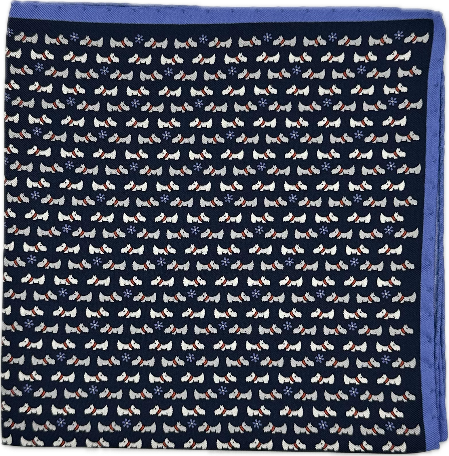 Pocket square cagnolini navy Fefè