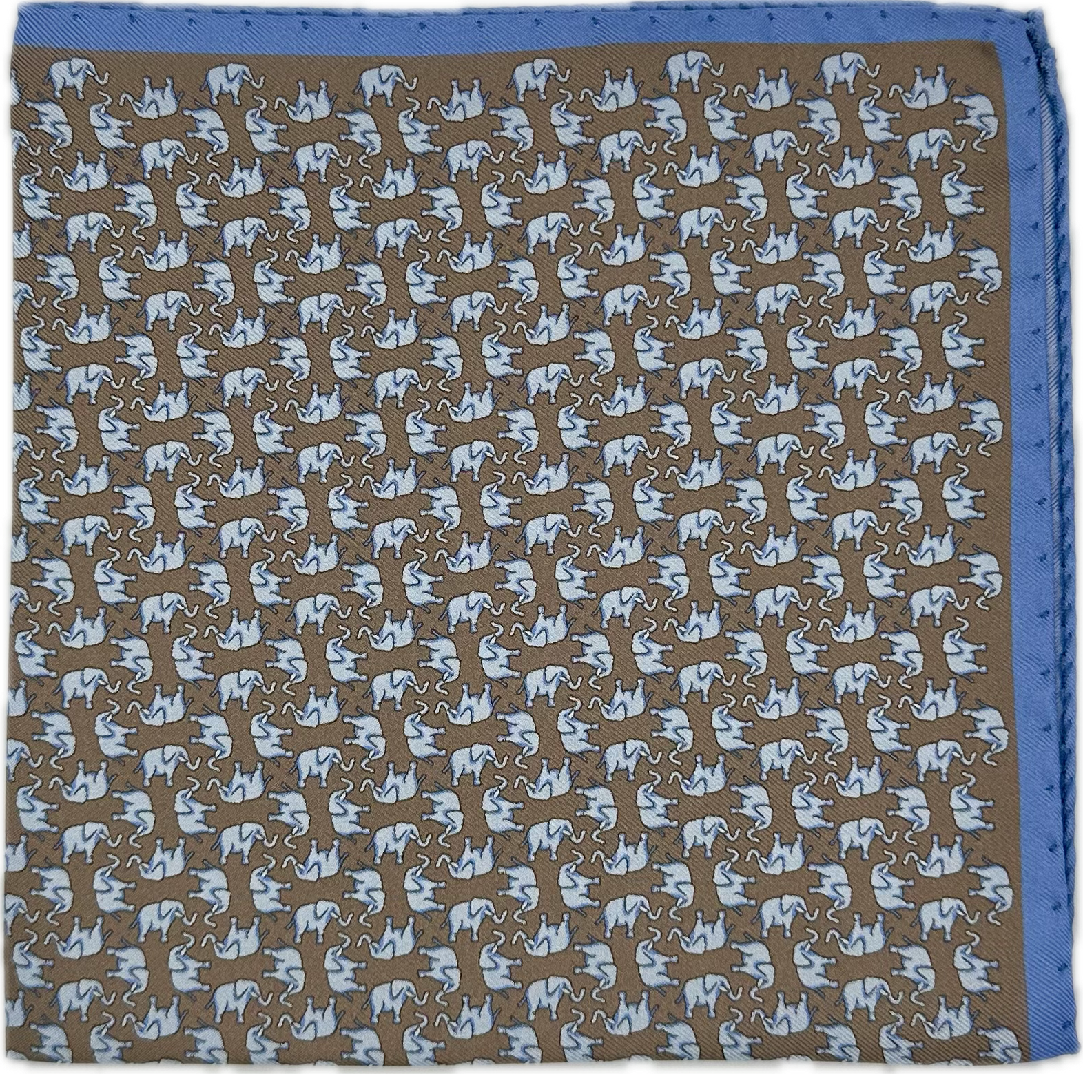 Pocket square elefantini taupe Fefè
