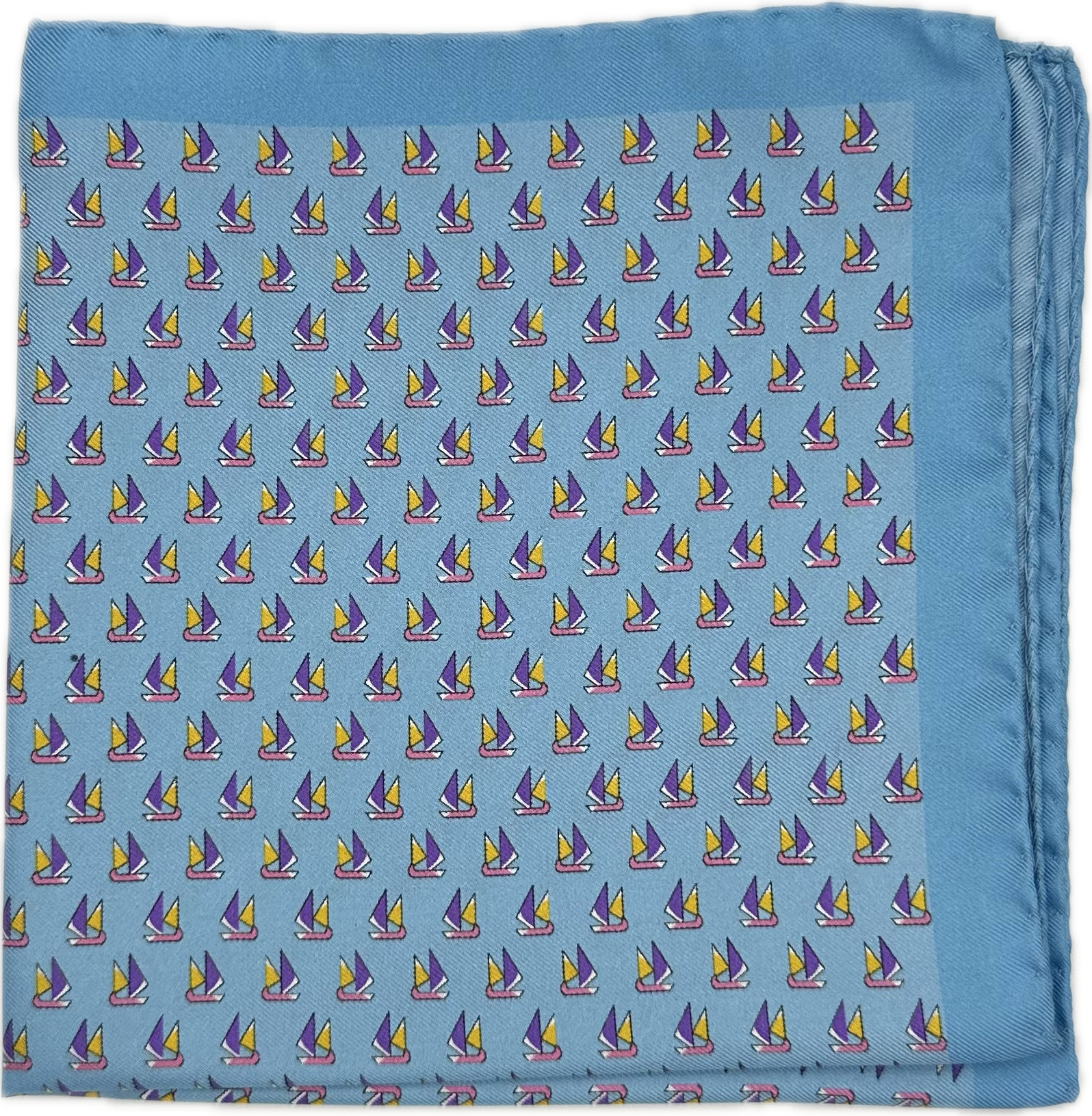 Pocket square barche light blue Fefè