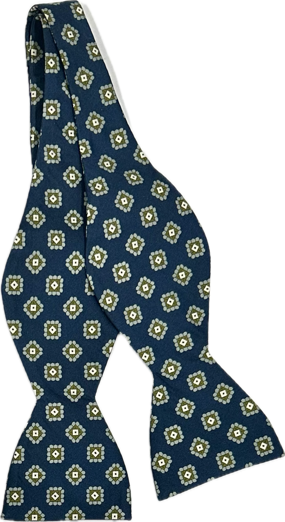 Self bow tie seta fantasia cravatta blu Monsieur
