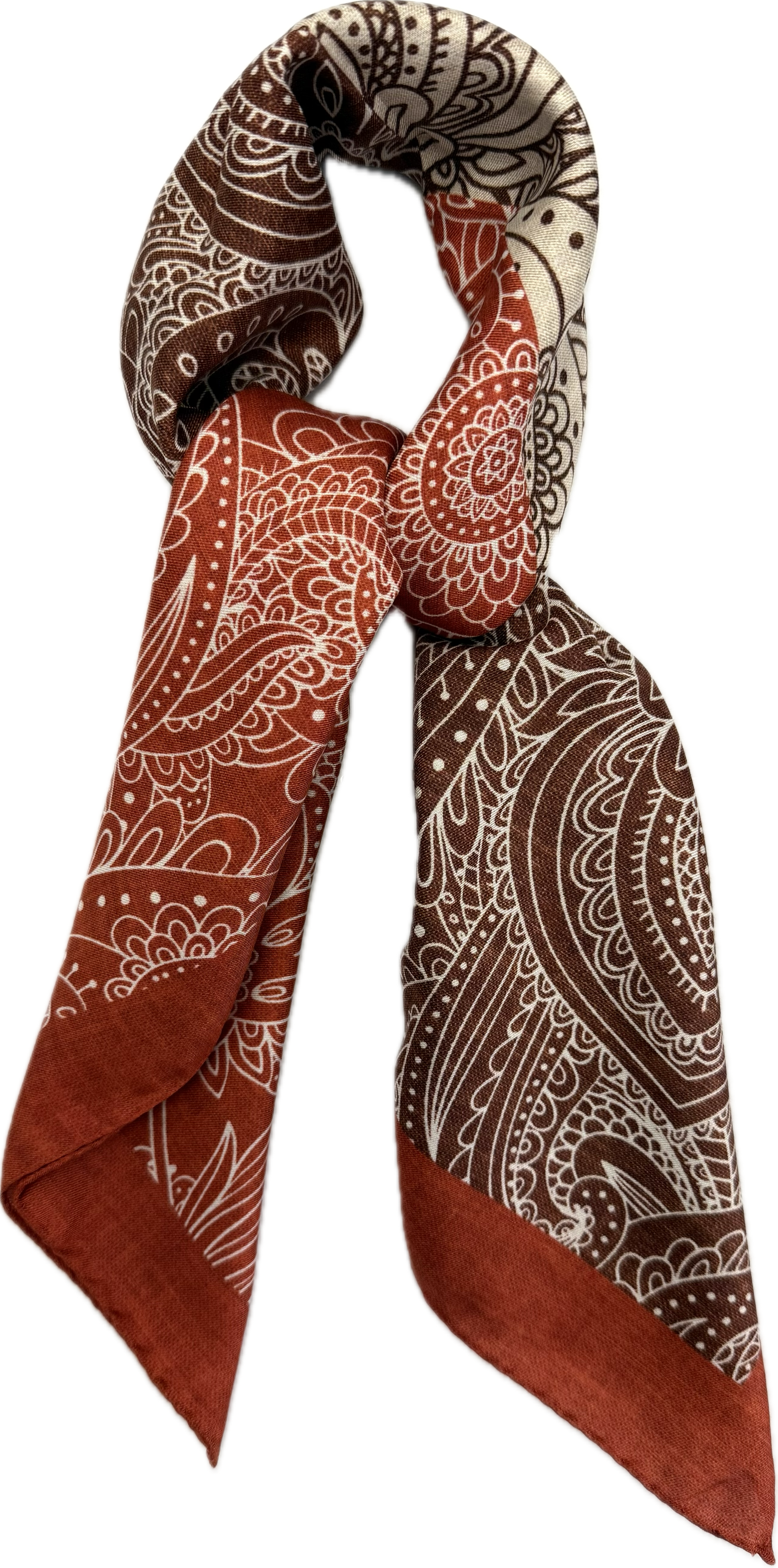 Sciarpa bandana cotone seta patchwork mattone Monsieur