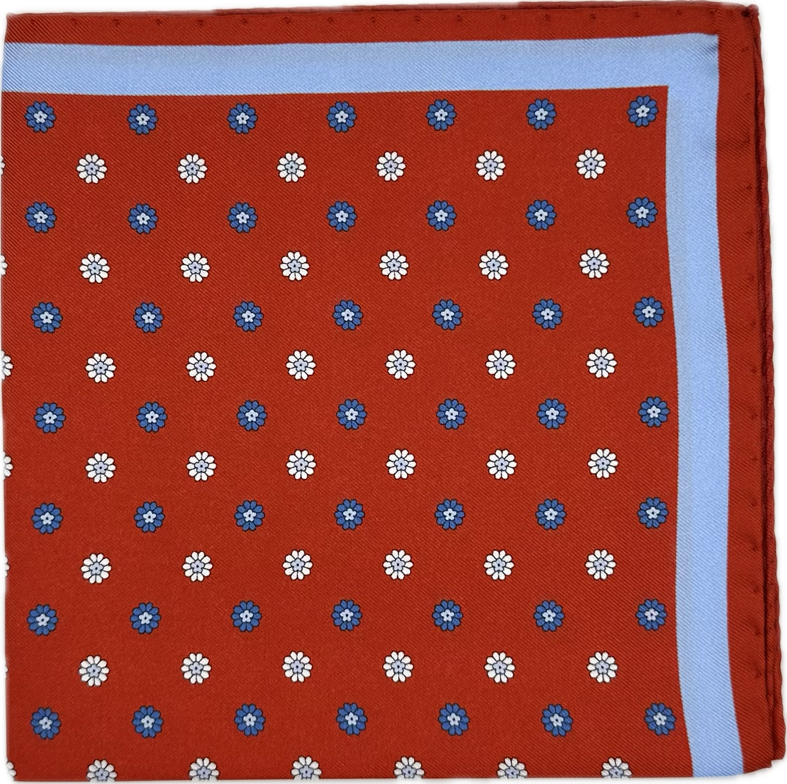 Pocket square fiorellino rosso arancio Fefè