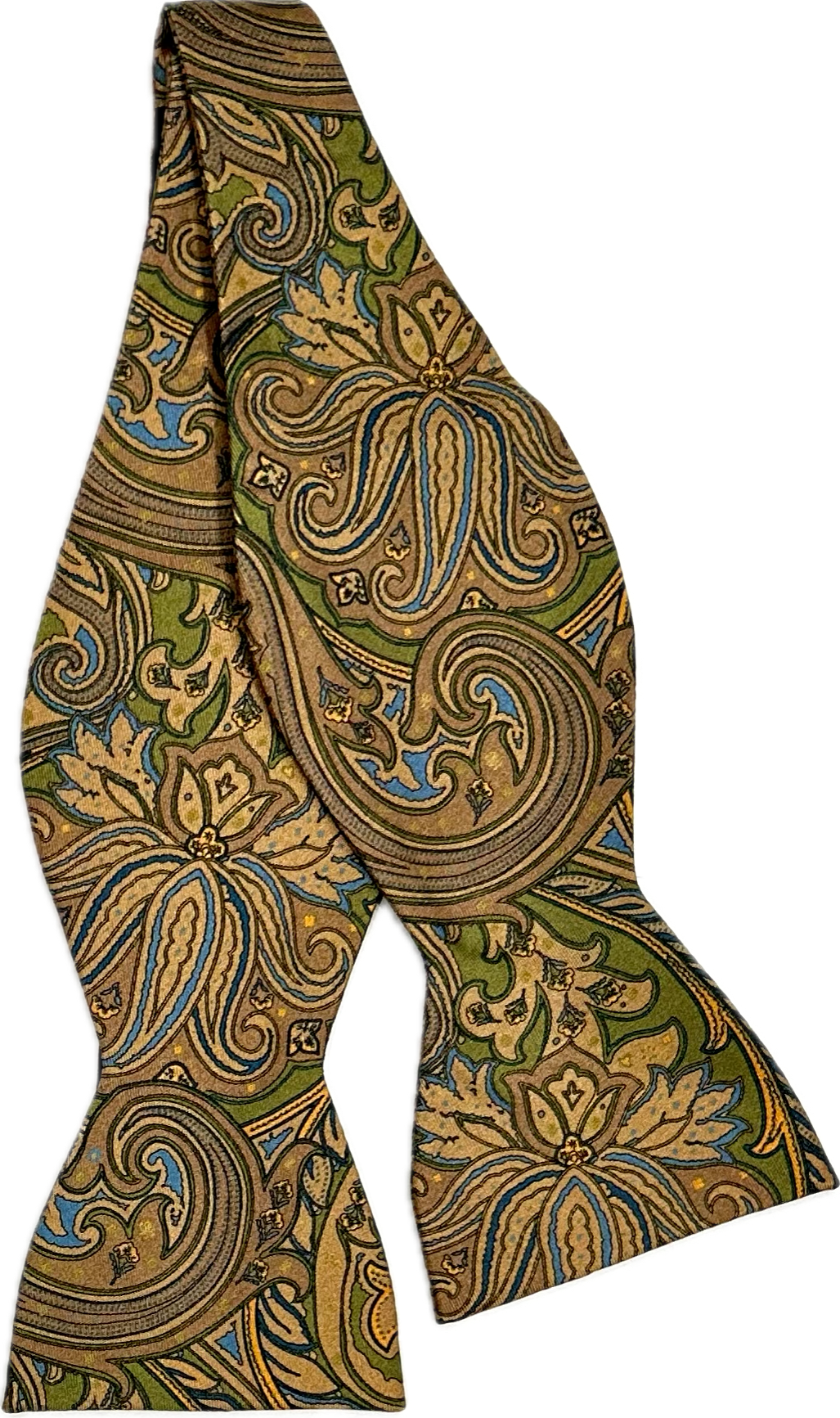 Self bow tie seta big paisley verde Monsieur