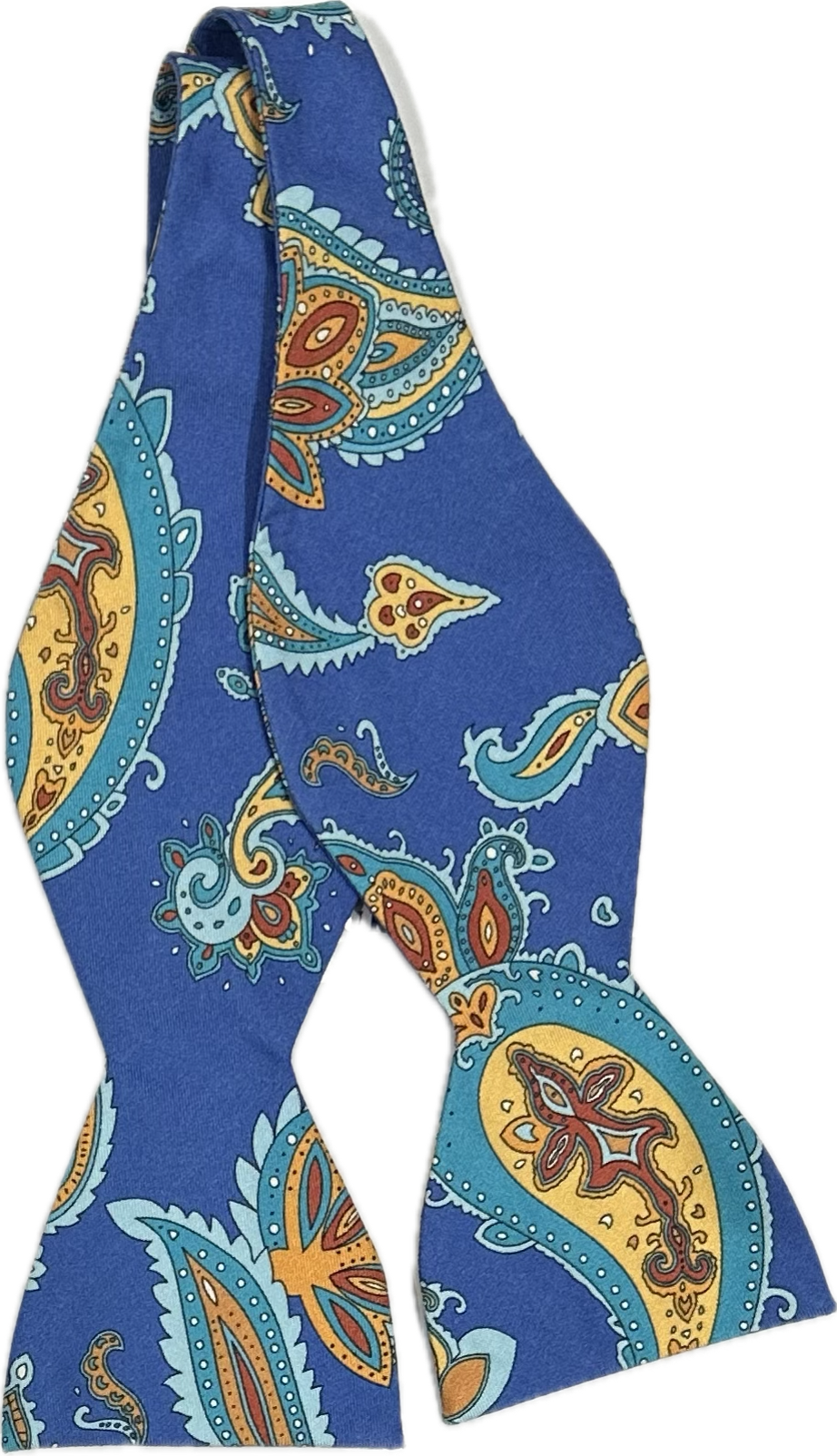 Self bow tie seta big paisley light blue Monsieur