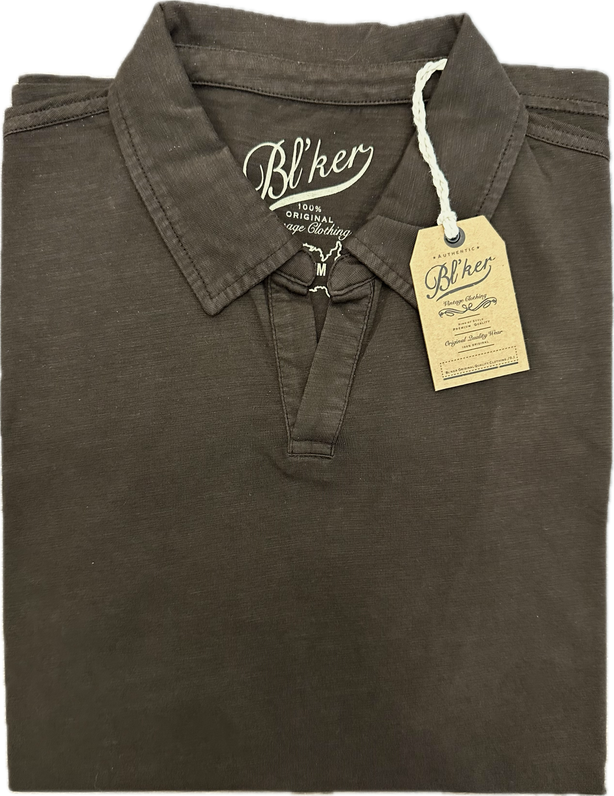 Polo senza bottoni cotone testa moro BL'KER