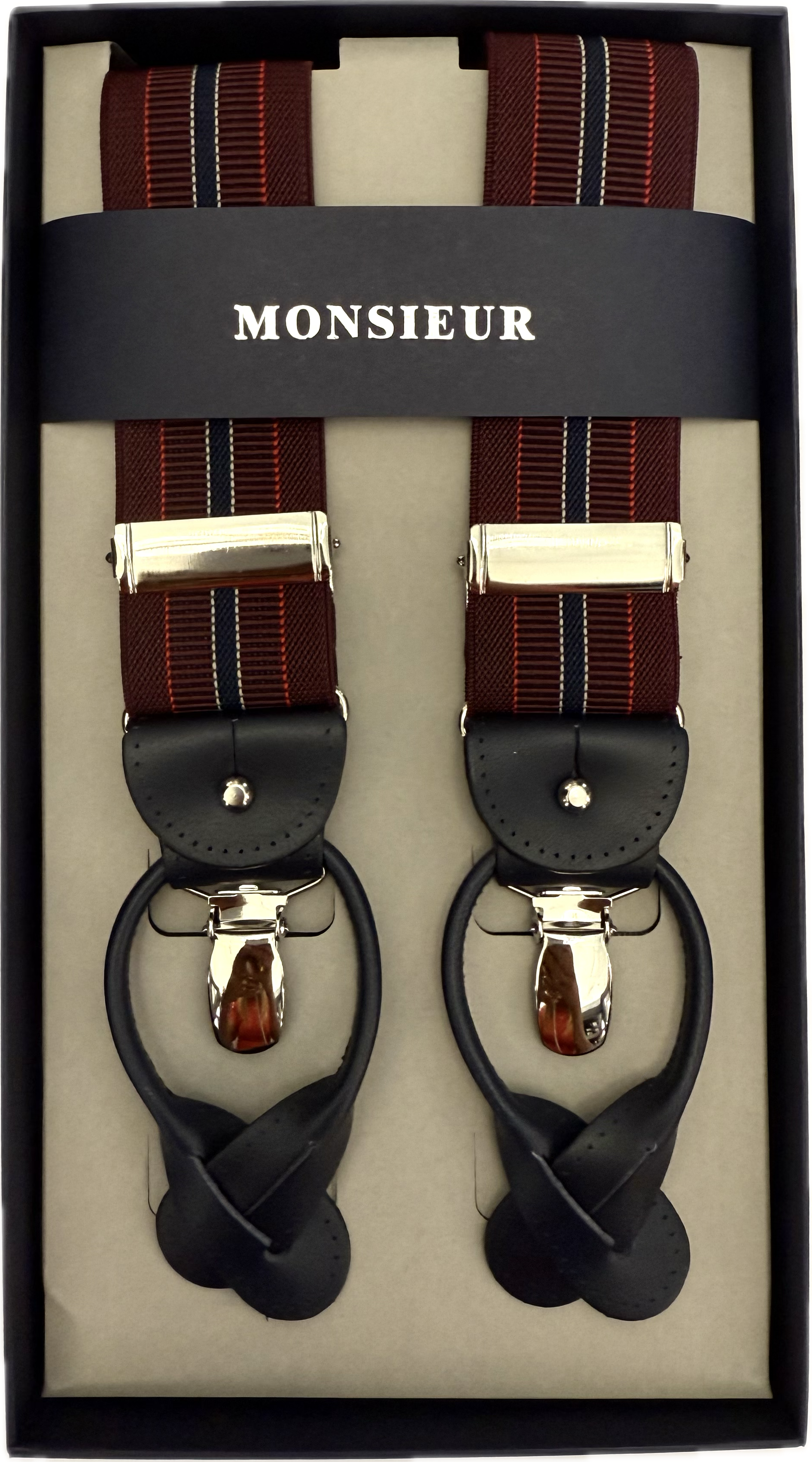 Bretelle regimental bordeaux Monsieur