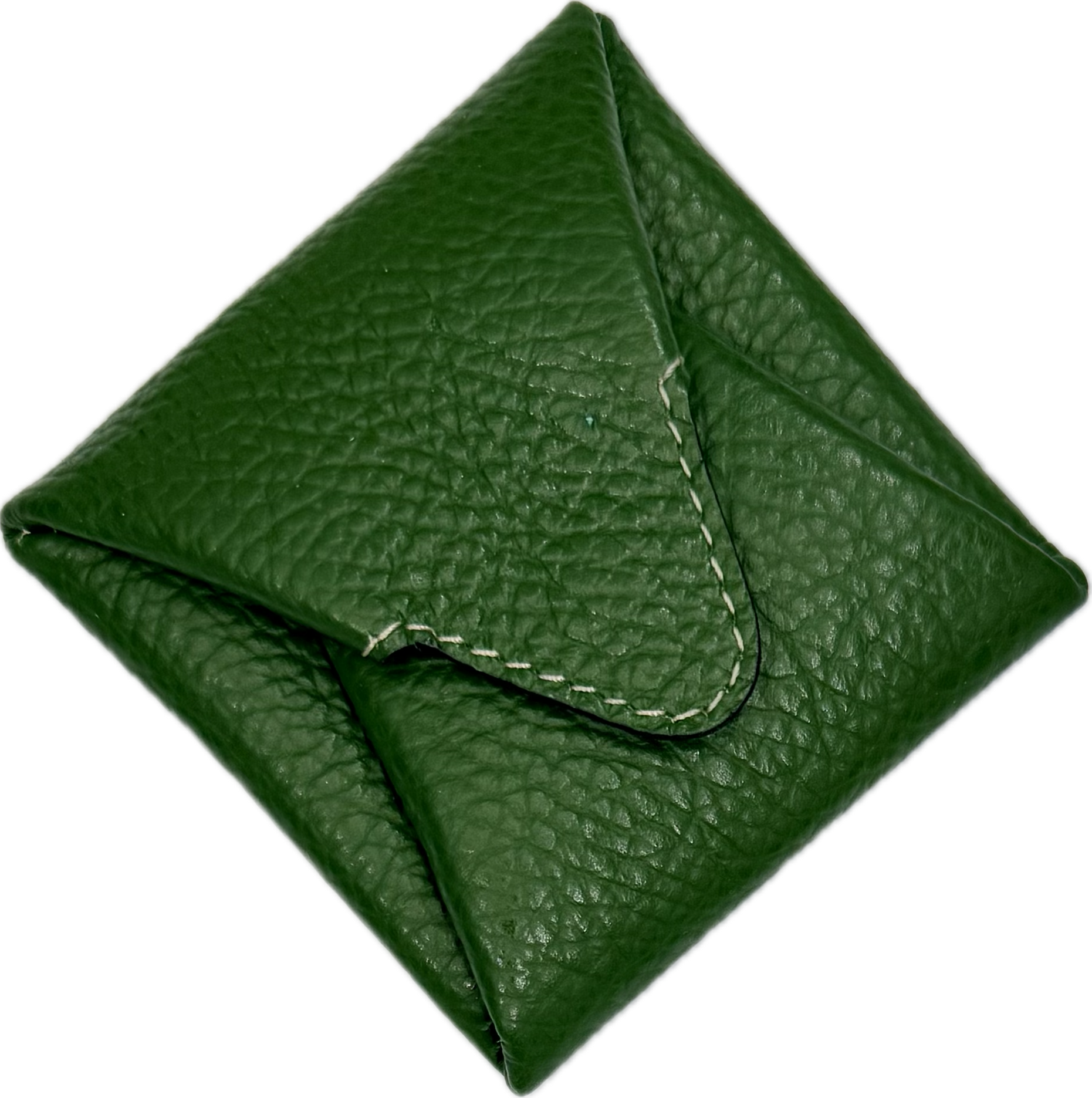 Portamonete pelle verde medio Monsieur