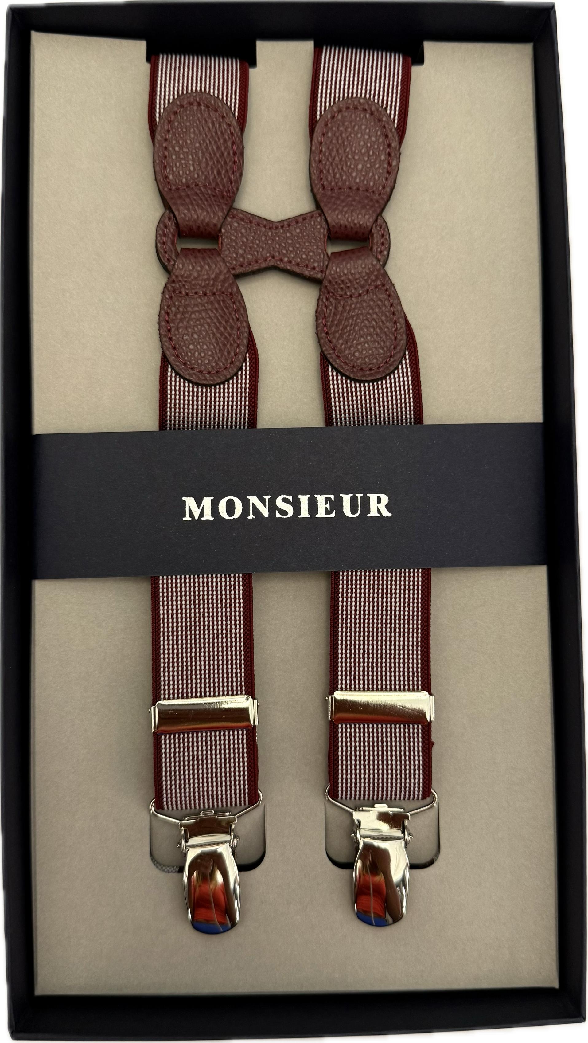 Bretelle spalliera clip punta spillo bordeaux Monsieur