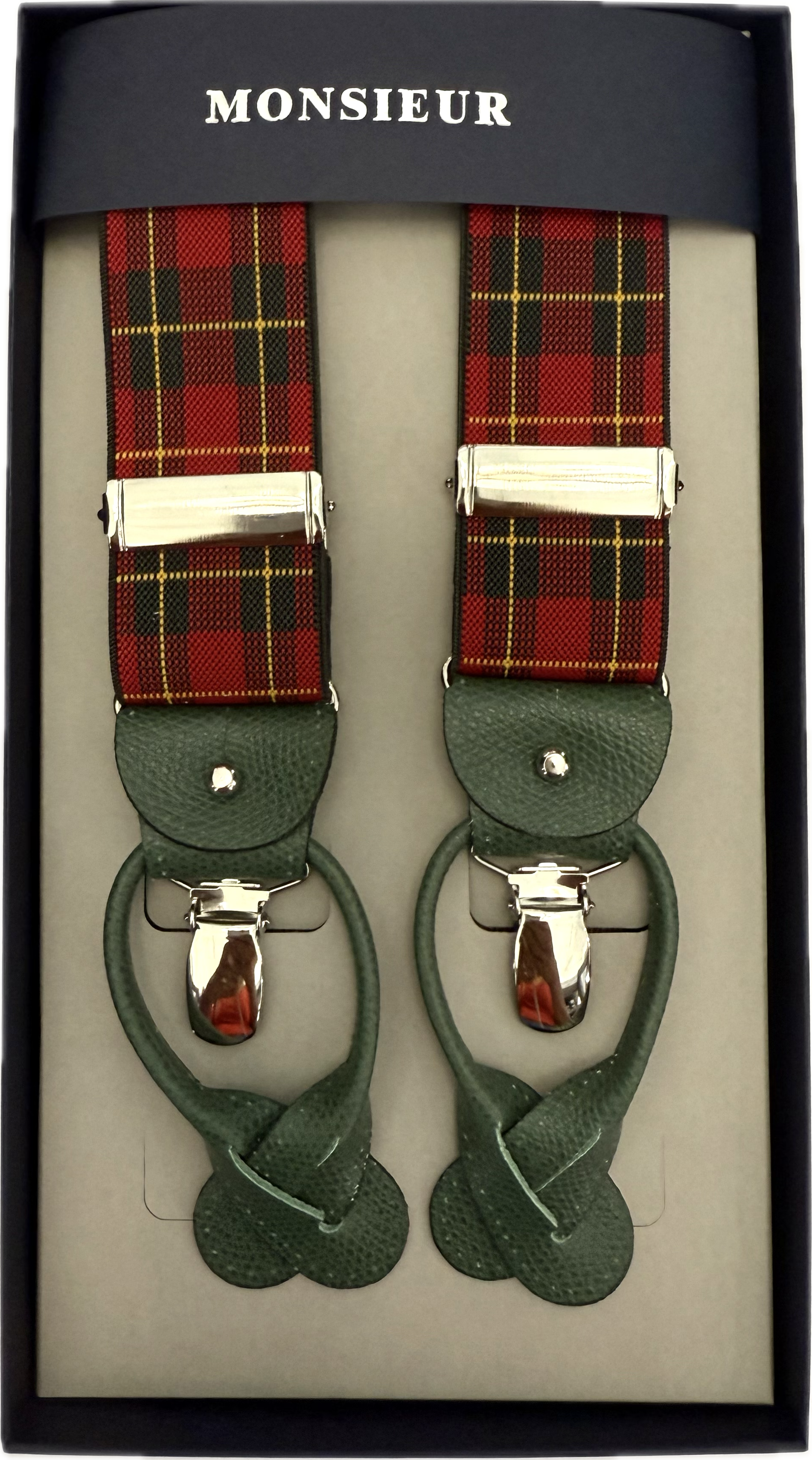 Bretelle tartan rosso Monsieur