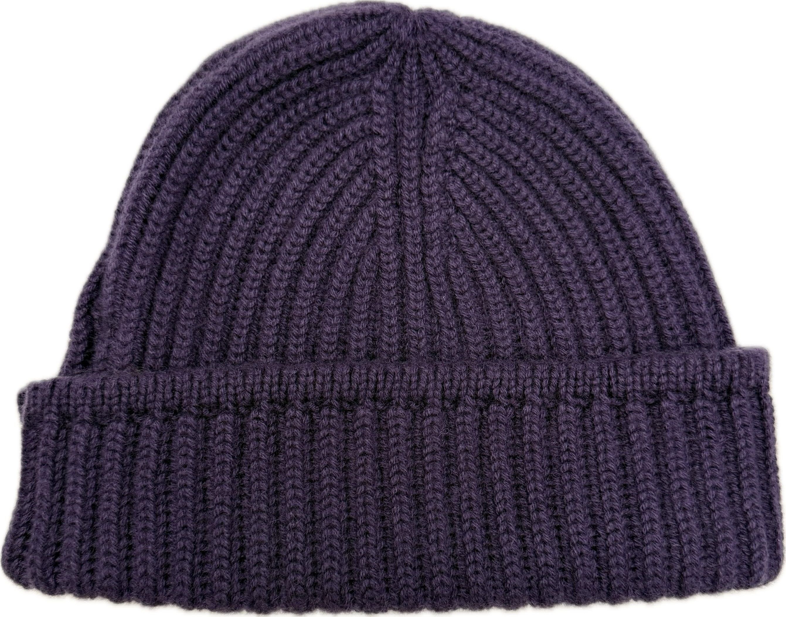 Cuffia pesante costa inglese cashmere melanzana Monsieur