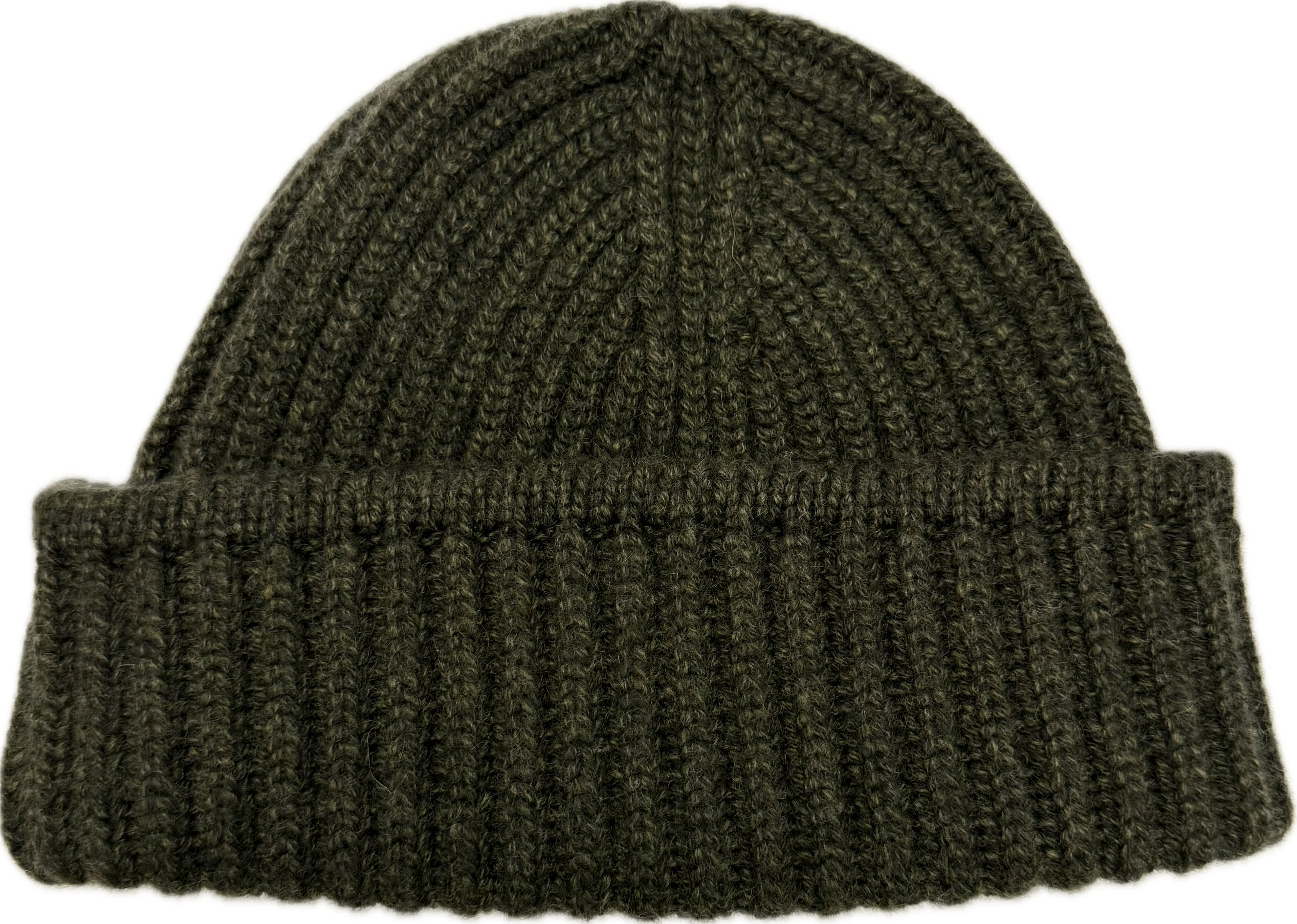 Cuffia pesante costa inglese cashmere verde melange Monsieur