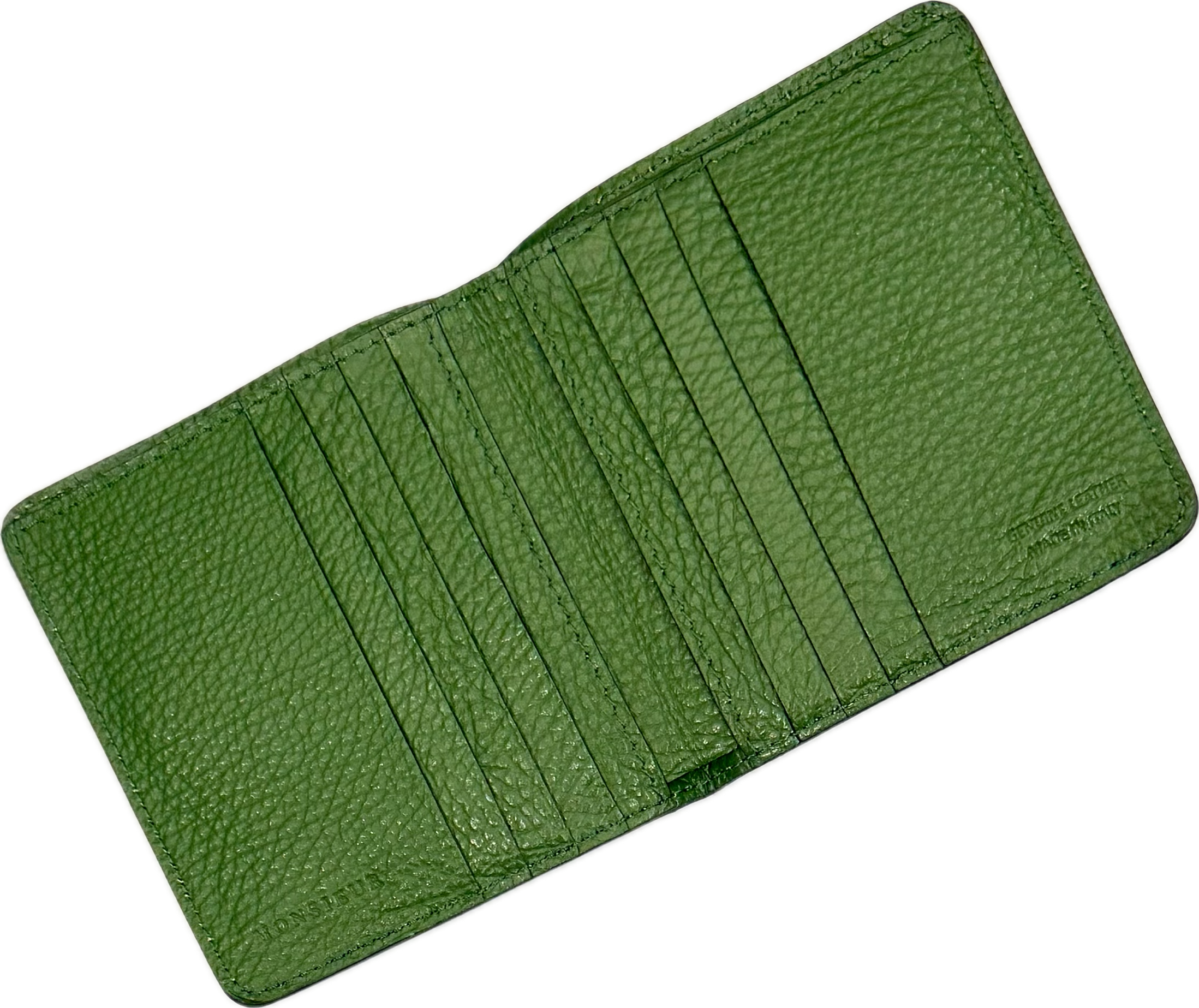 Portafoglio pelle verde medio Monsieur