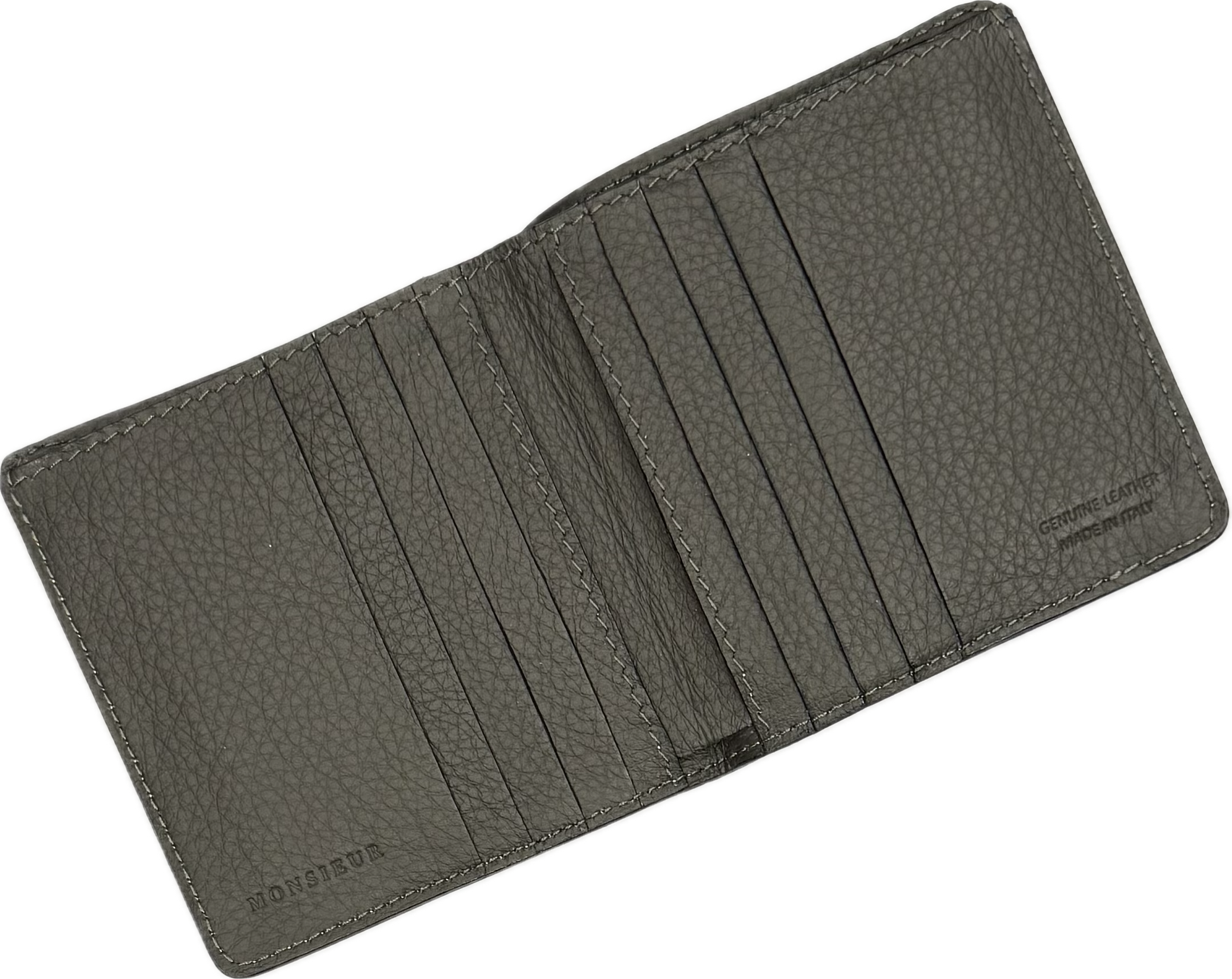 Portafoglio pelle grigio Monsieur