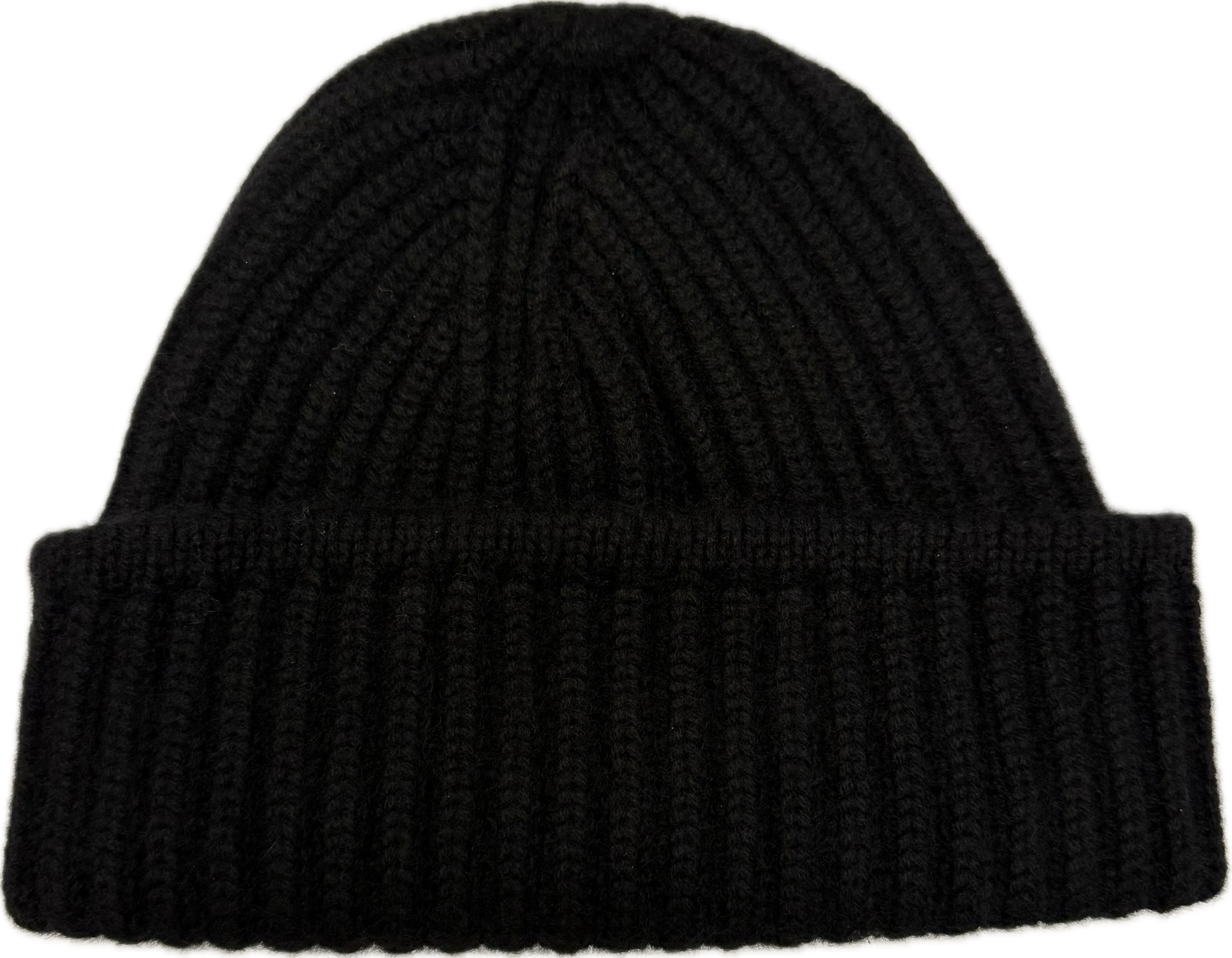 Cuffia pesante costa inglese cashmere nera Monsieur