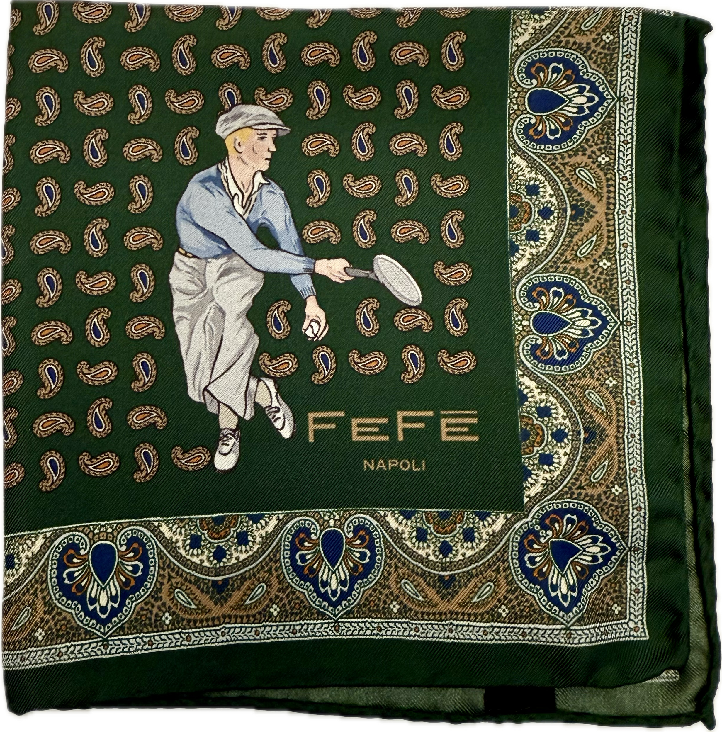 Pocket square tennista verde Fefè