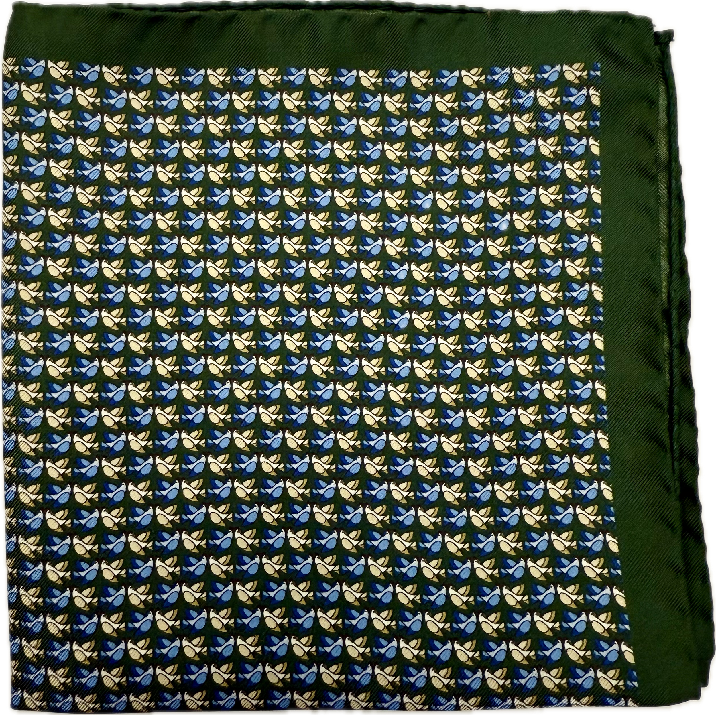 Pocket square uccellini verde Fefè
