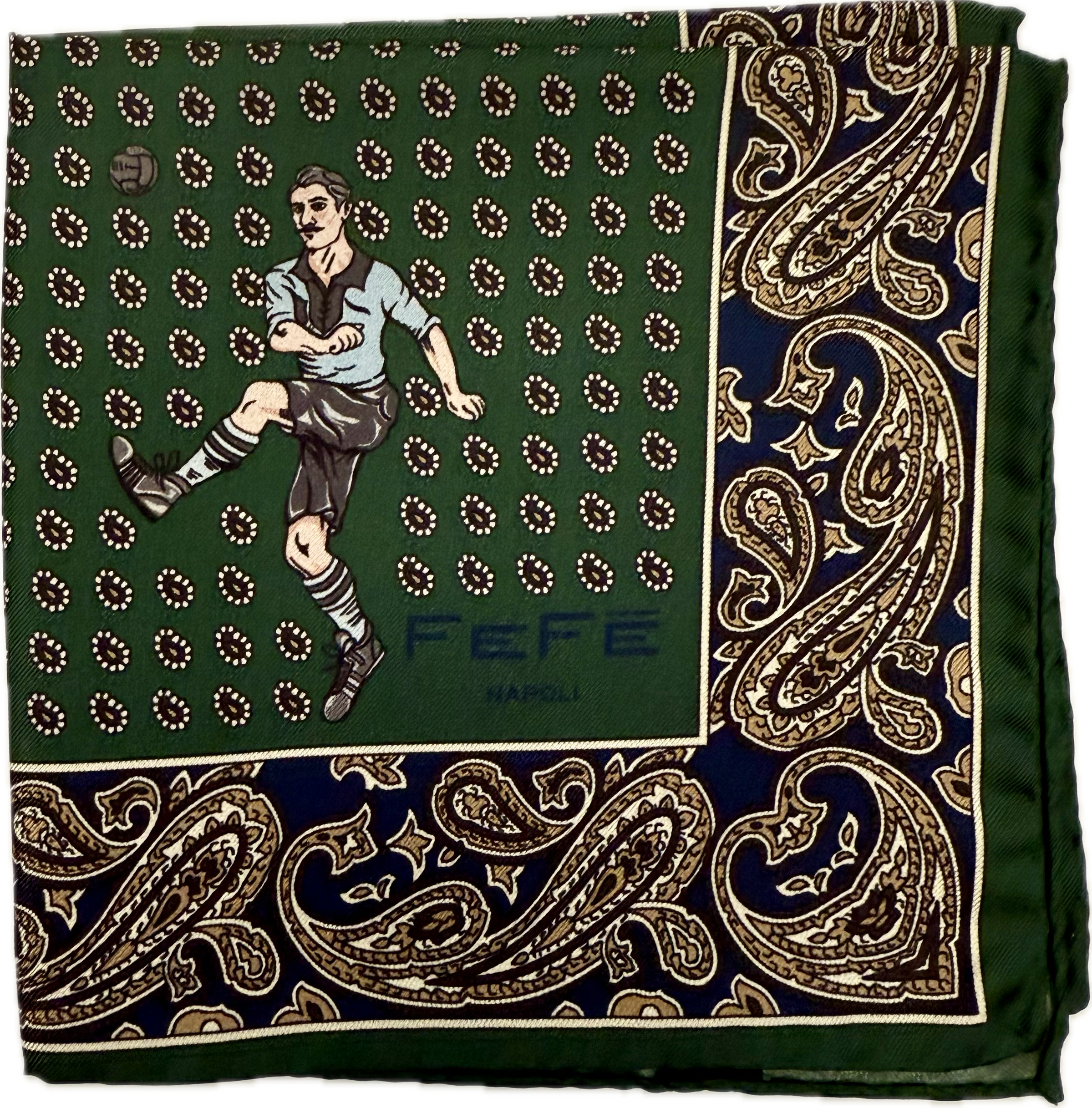 Pocket square calciatore verde Fefè