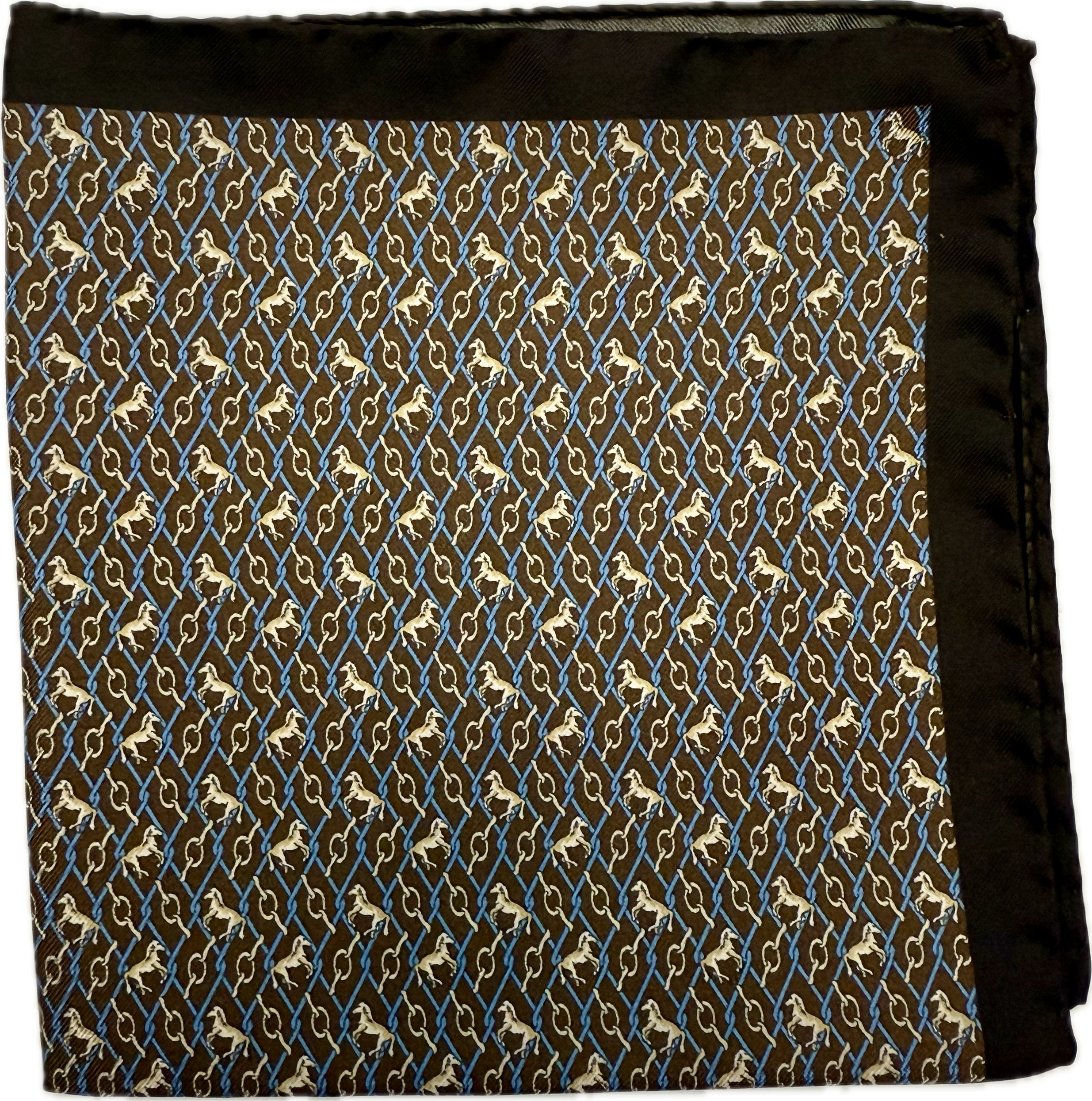Pocket square cavallo marrone Fefè