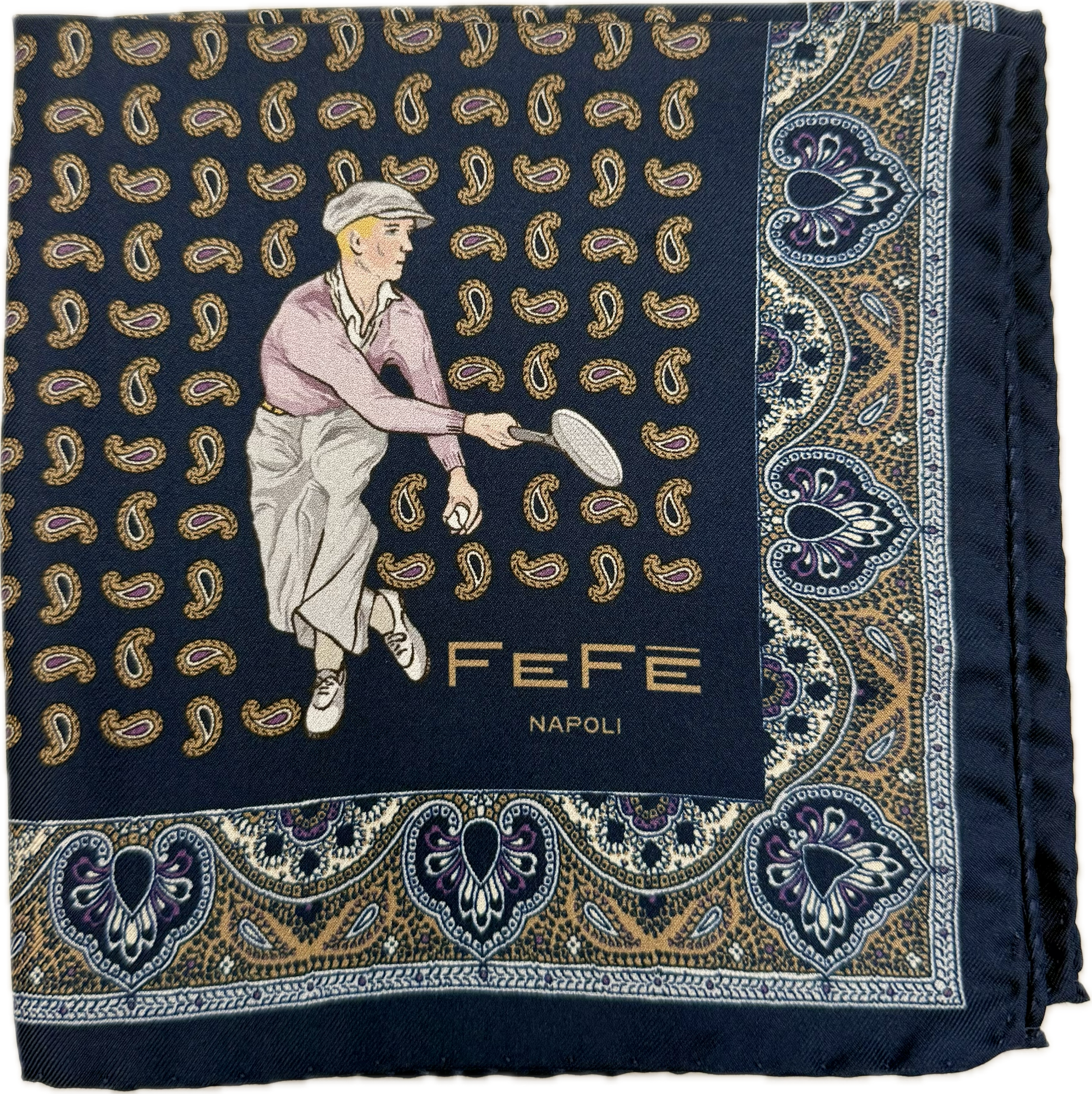 Pocket square tennista blu Fefè
