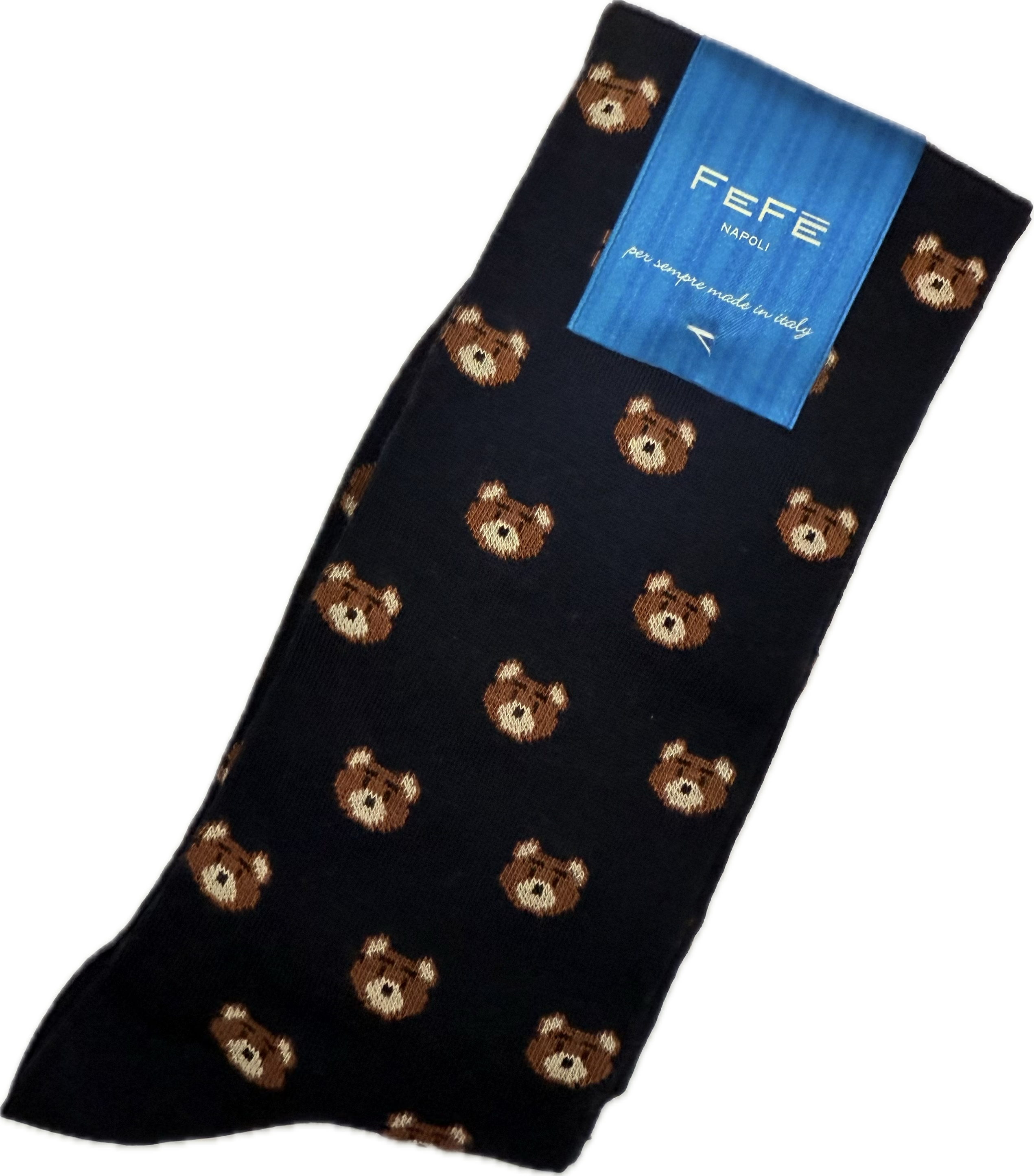 Calze lunghe fantasia teddy blu Fefè