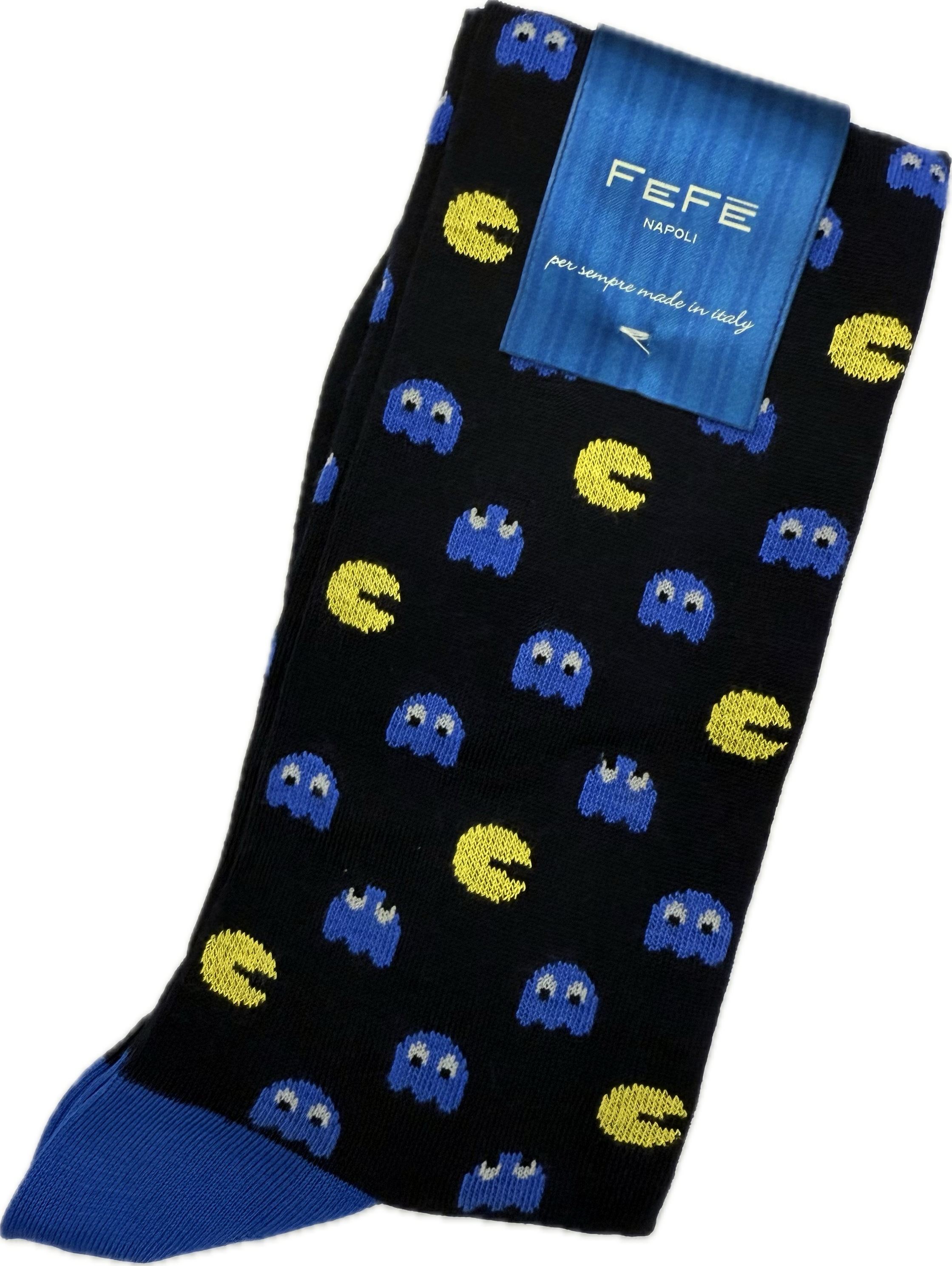 Calze lunghe fantasia pacman blu bluette Fefè