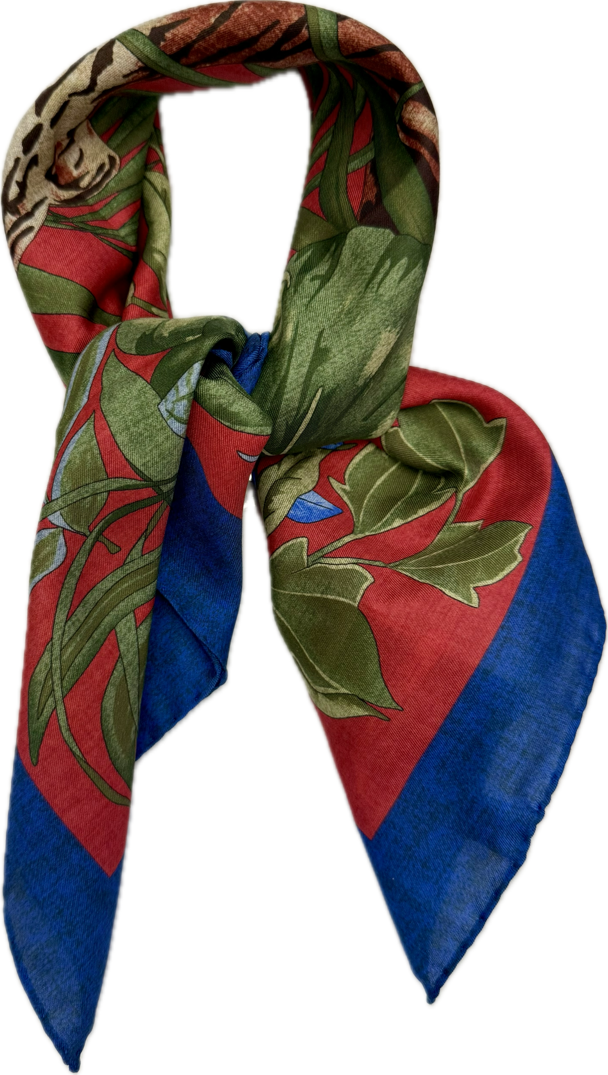 Sciarpa bandana cotone seta tigre rosso Fefè