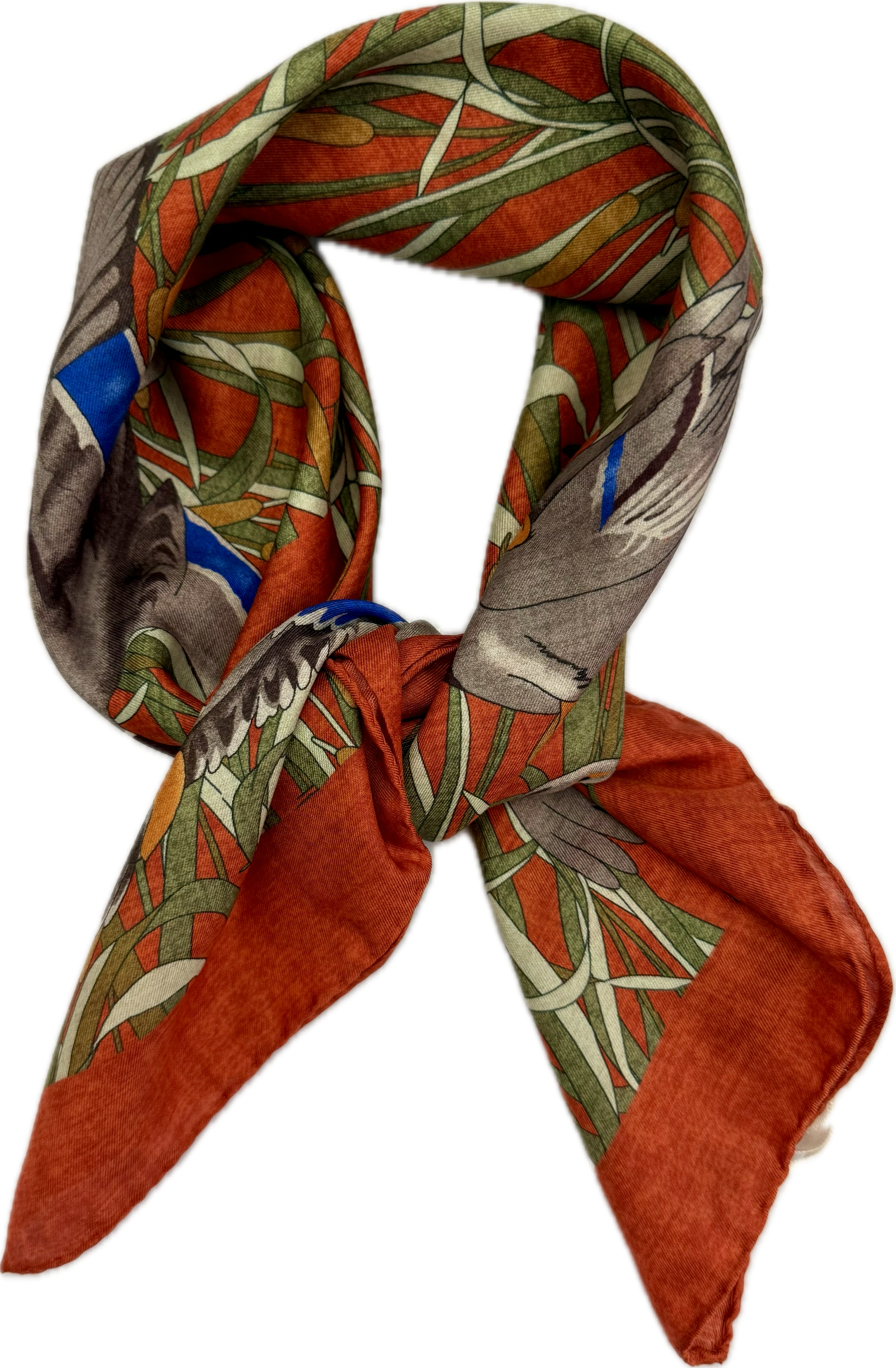 Sciarpa bandana cotone seta anatre arancione Fefè