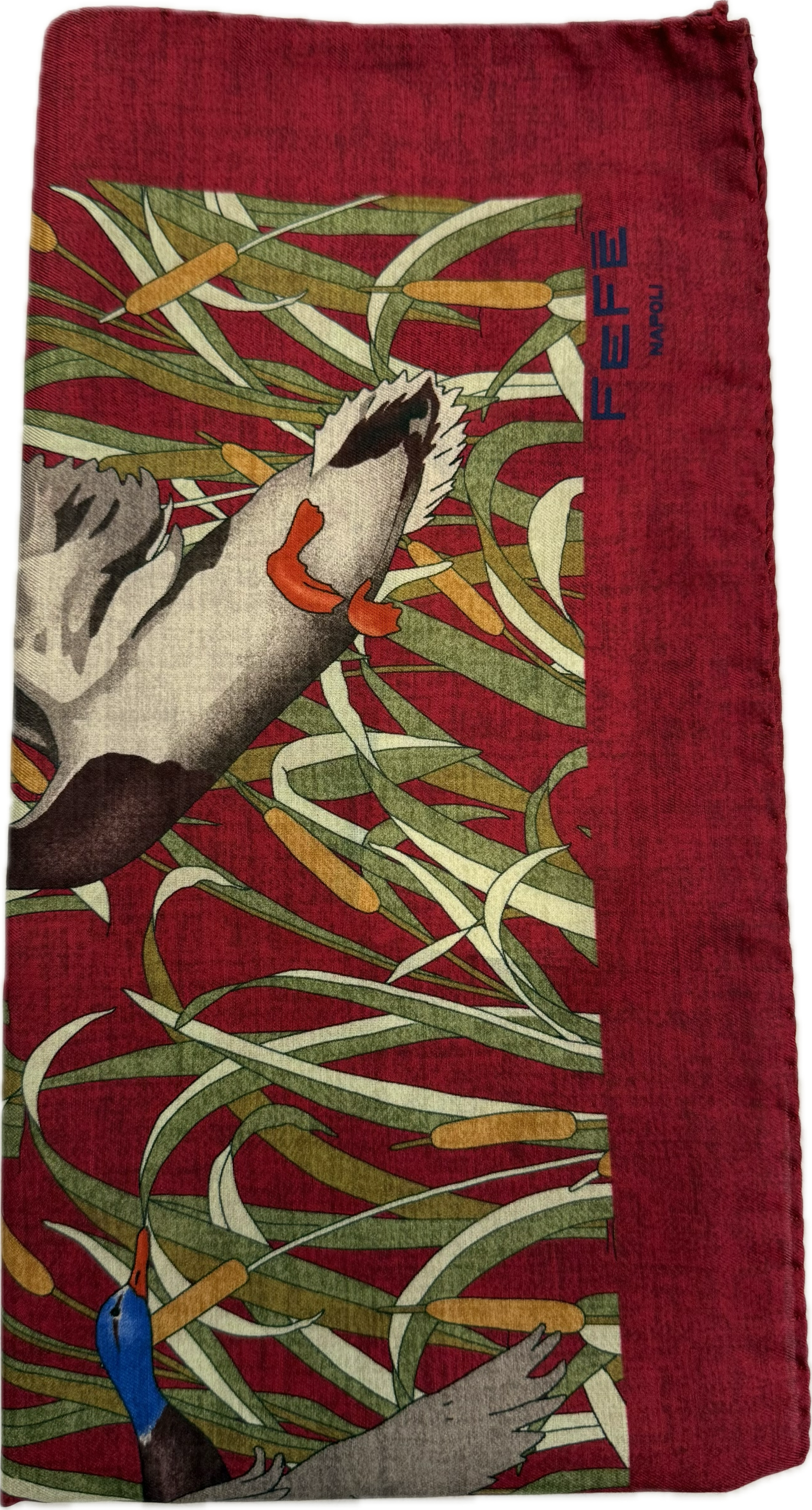 Sciarpa bandana cotone seta anatre bordeaux Fefè