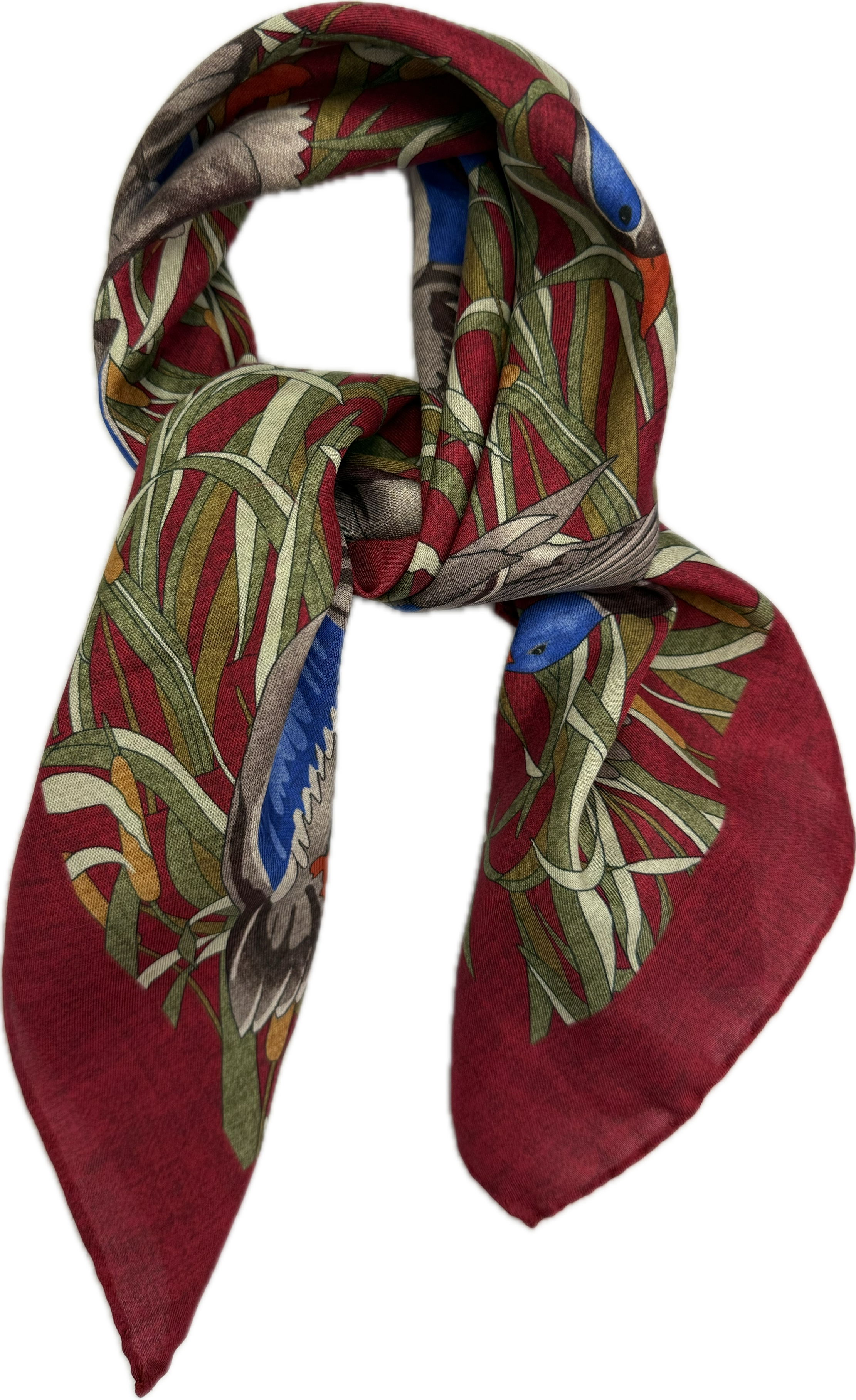 Sciarpa bandana cotone seta anatre bordeaux Fefè