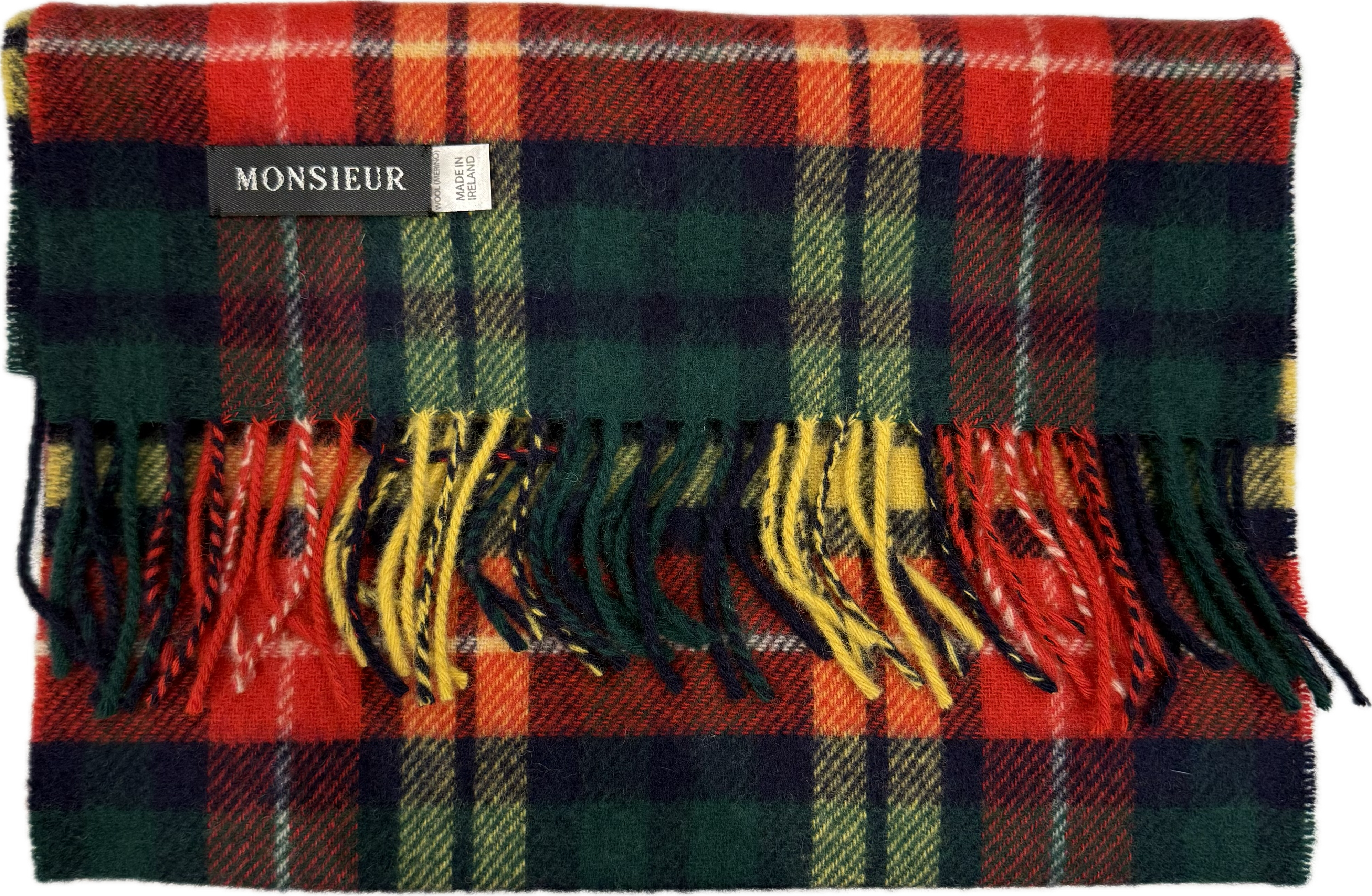 Sciarpa lambswool check verde rossa gialla Monsieur