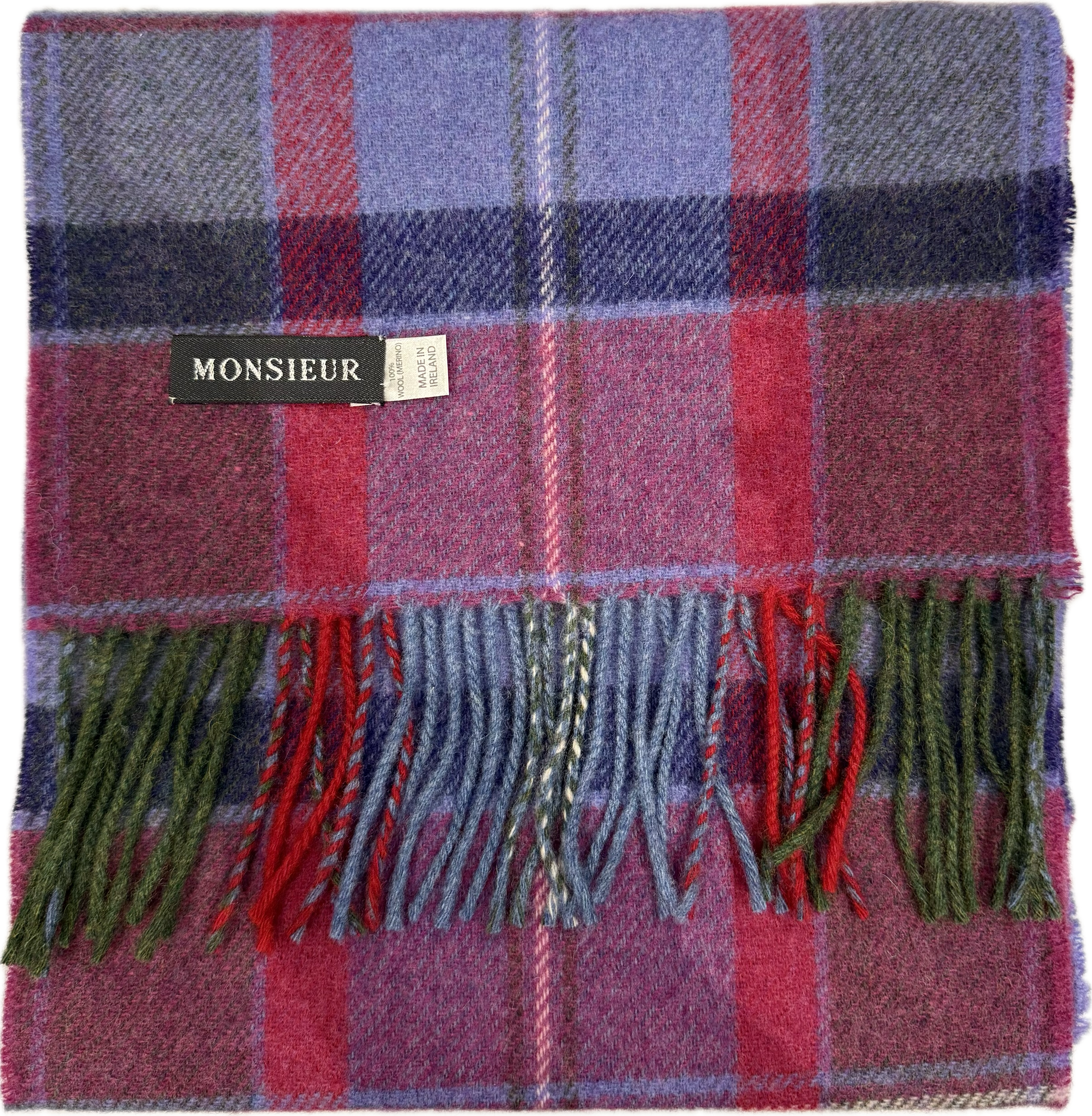 Sciarpa lambswool check lilla viola fucsia Monsieur