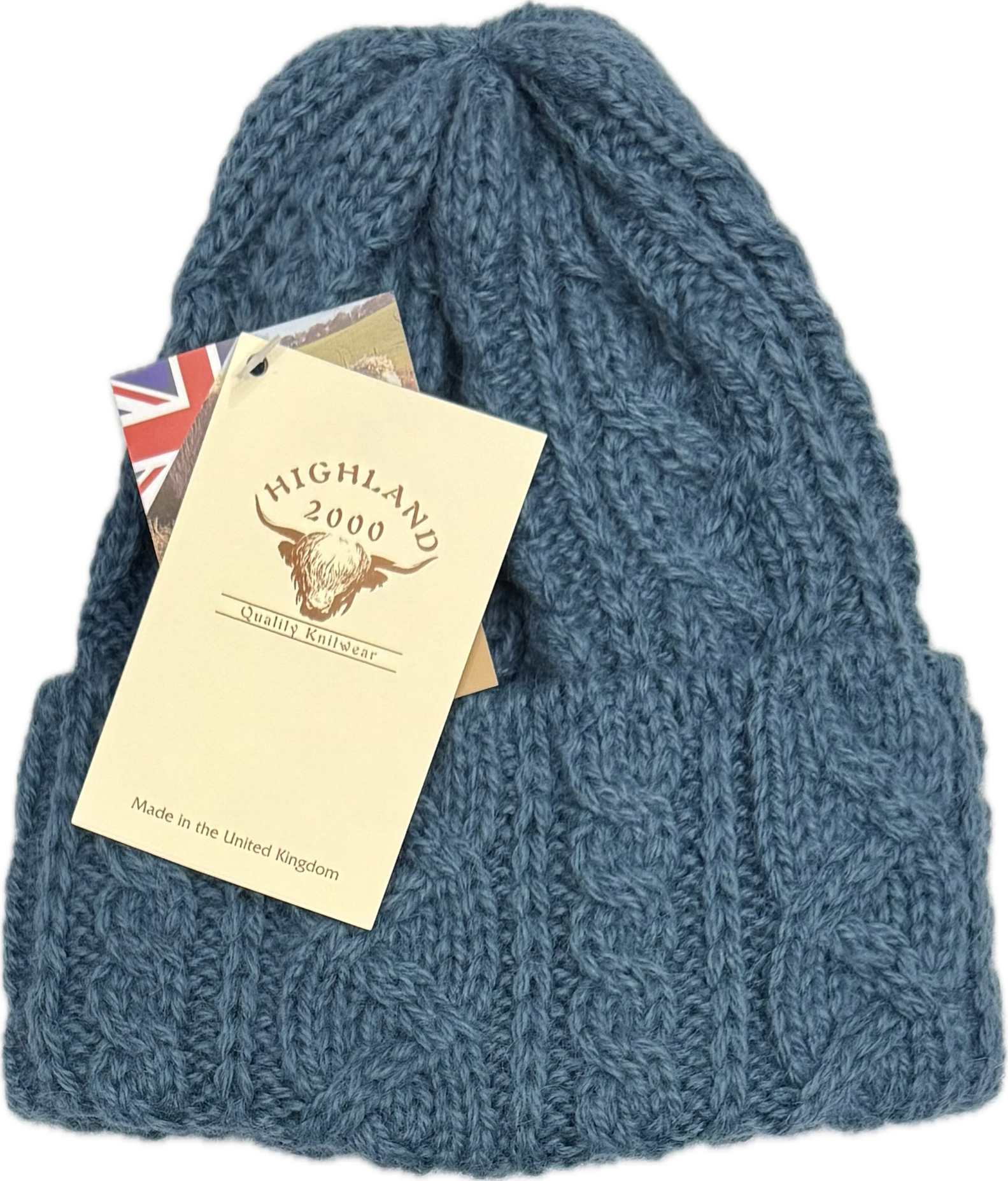 Cuffia treccia alpaca petrolio Highland2000