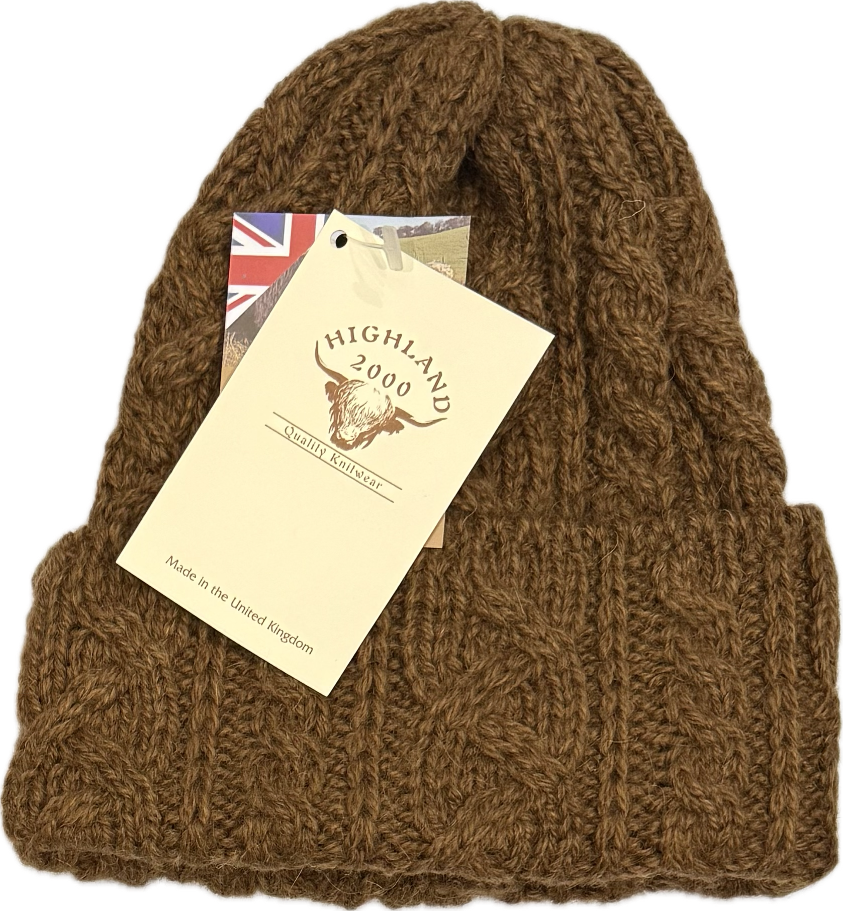 Cuffia treccia alpaca marrone Highalnd2000