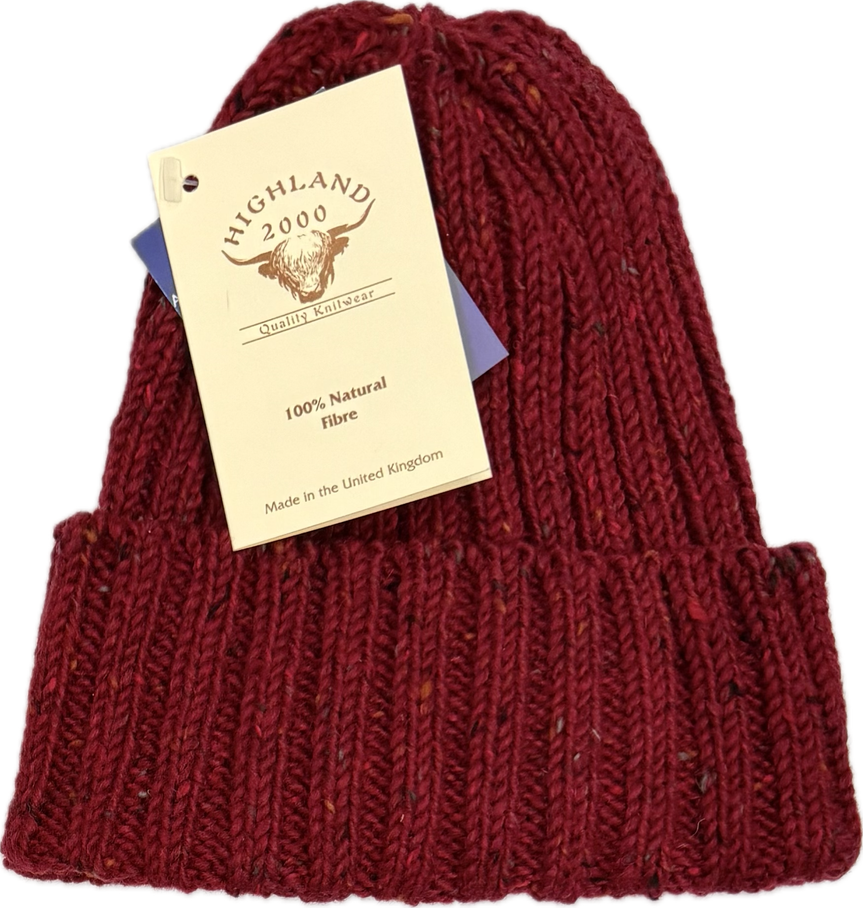 Cuffia coste donegal lana bordeaux Highland2000