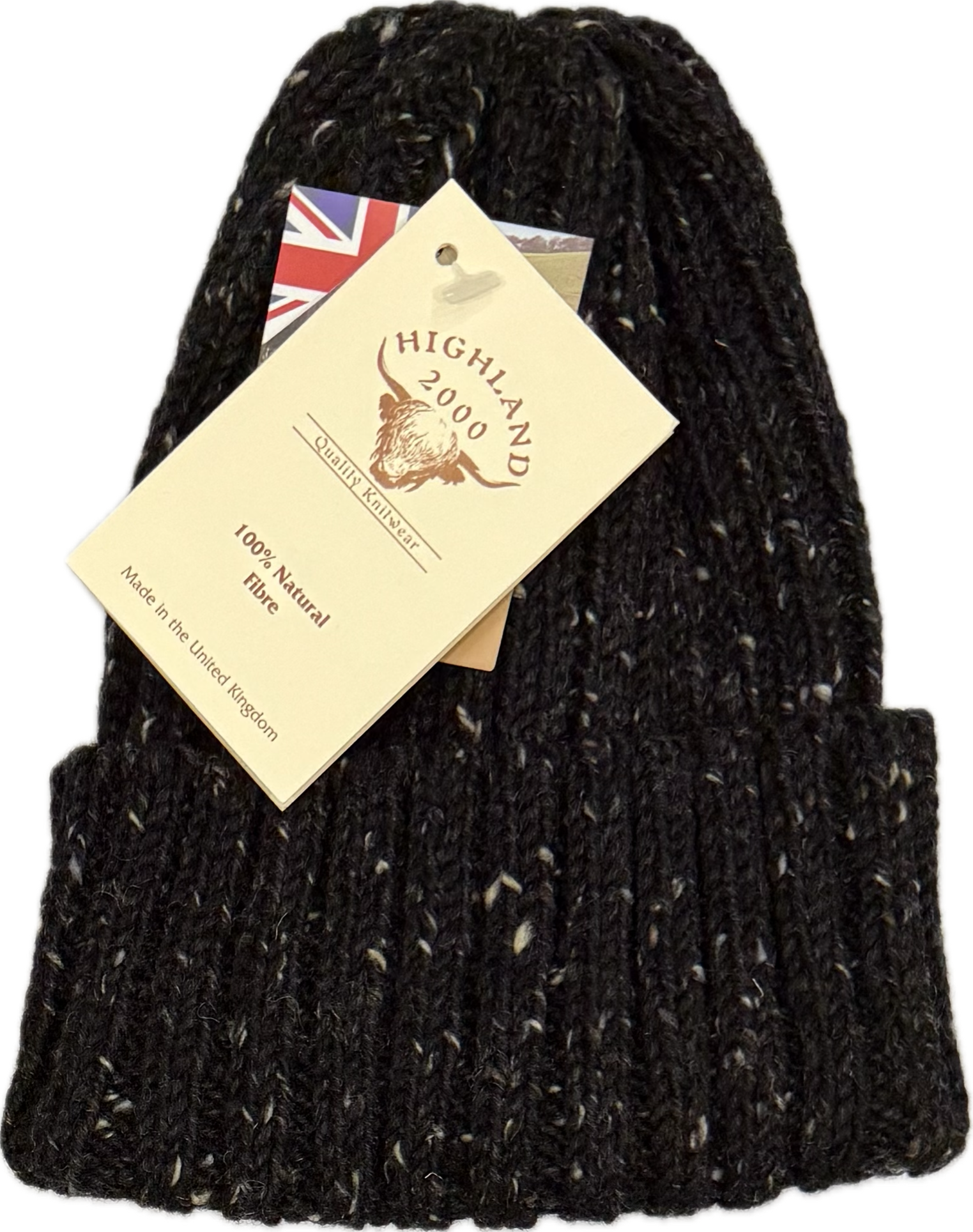 Cuffia coste donegal lana nera Highland2000
