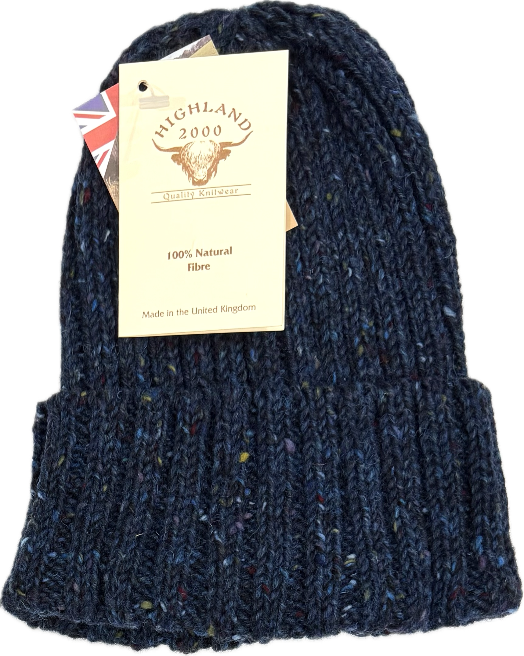 Cuffia coste donegal lana indigo Highland2000
