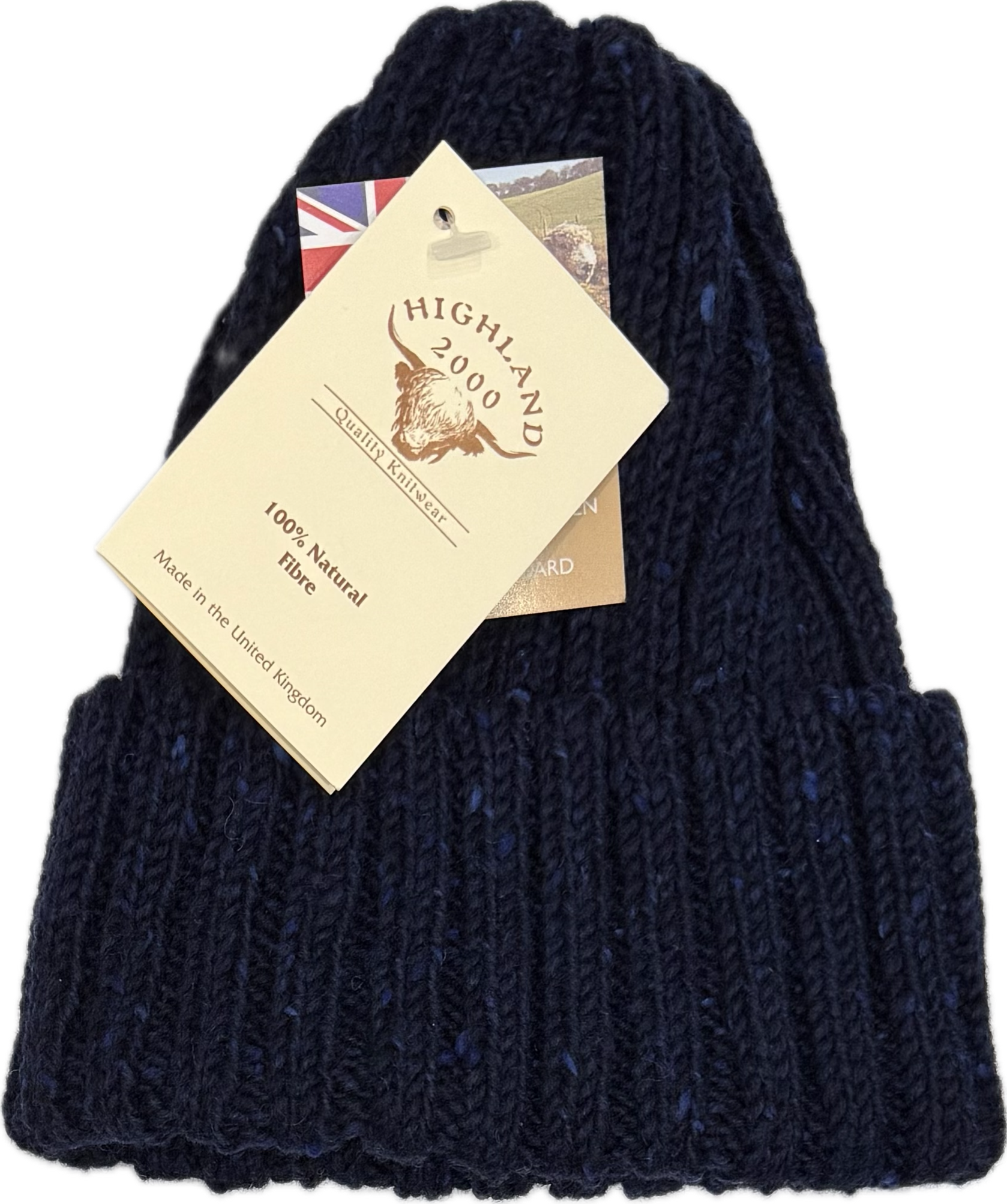 Cuffia coste donegal lana navy Highland2000
