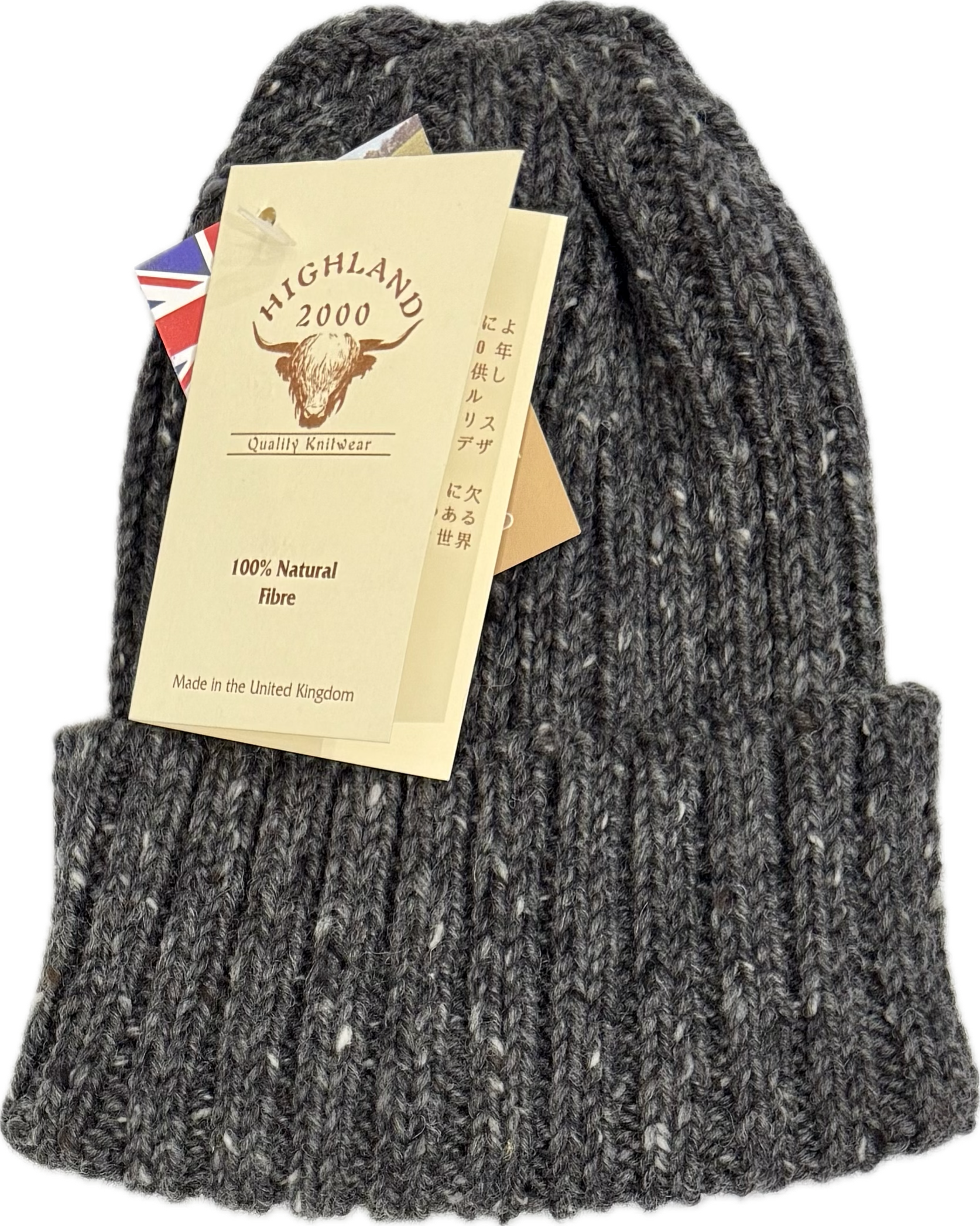 Cuffia coste donegal lana grigia Highland2000