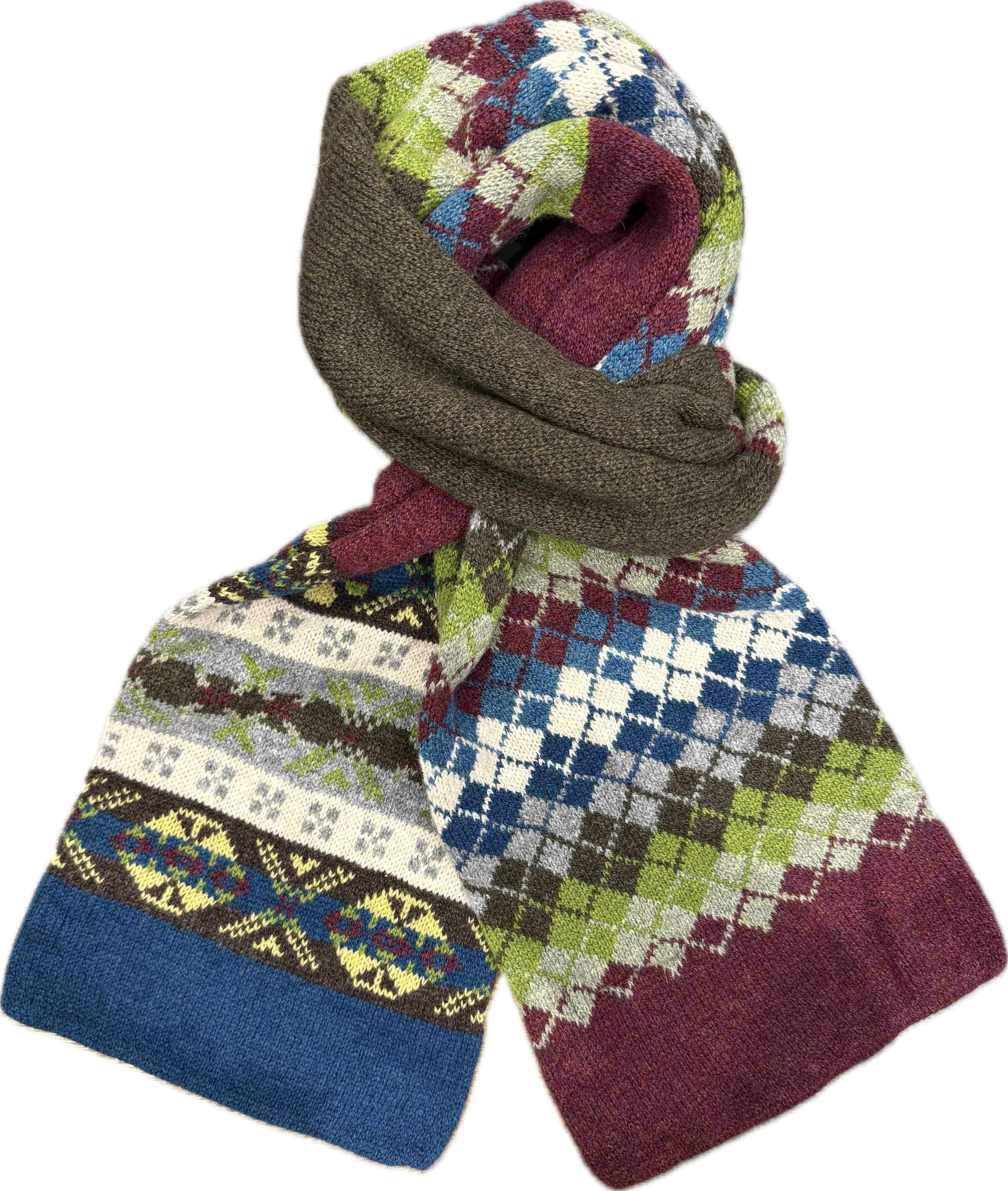 Sciarpa tubolare lambswool bordeaux petrolio verde oliva Monsieur