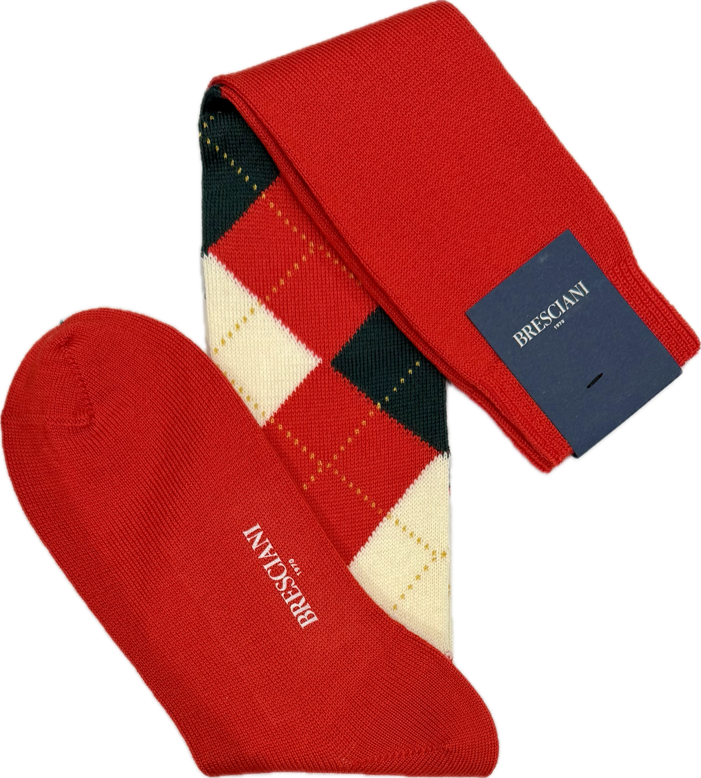 Calze lana argyle sangue Bresciani