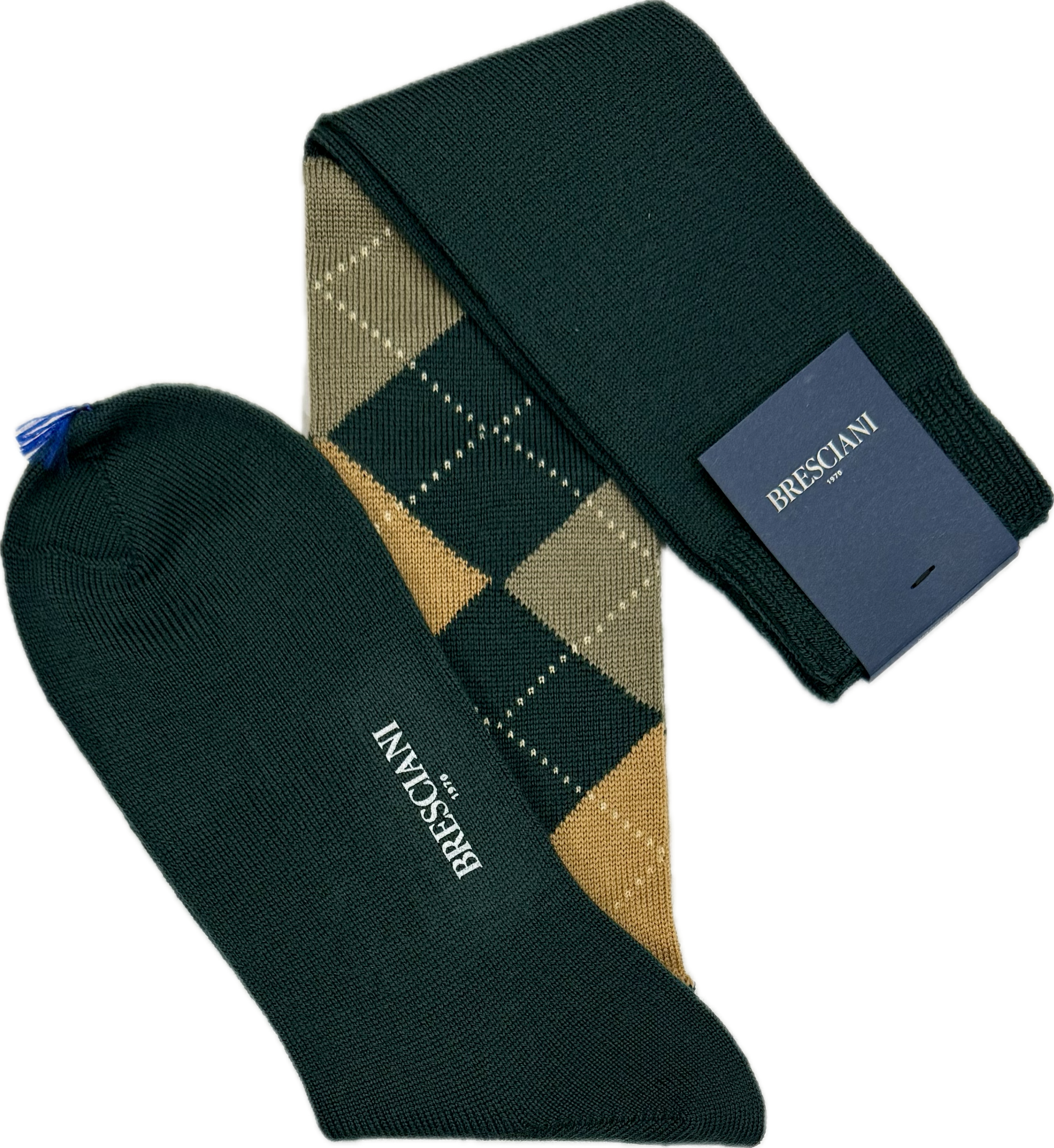 Calze lana argyle verdone Bresciani