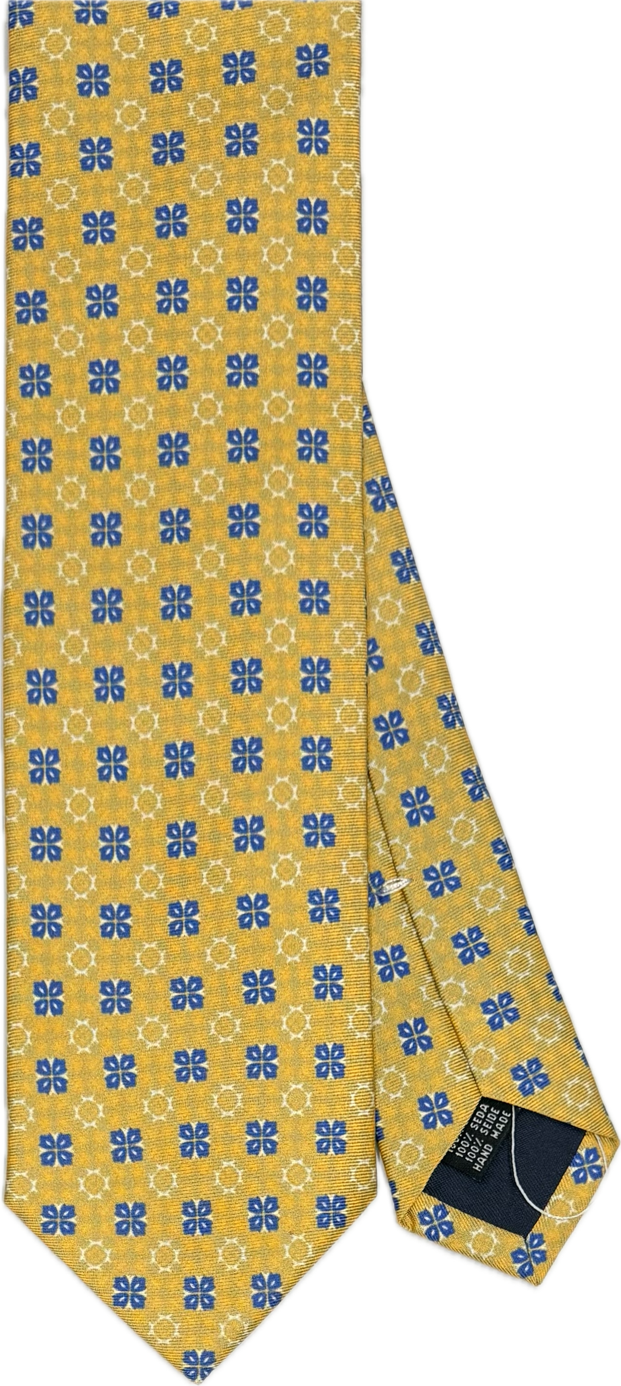 Cravatta seta gialla micro fantasia royal Monsieur