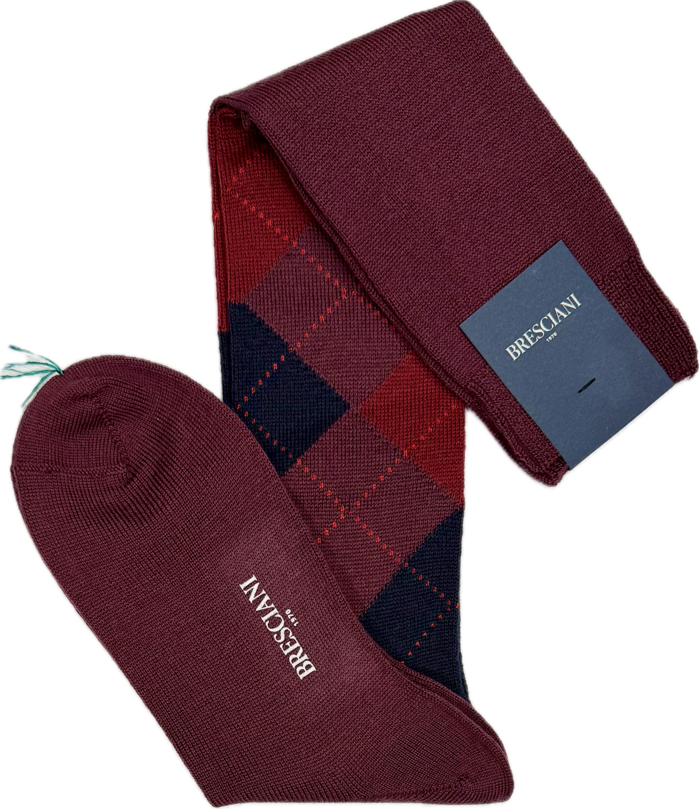 Calze lana argyle barolo Bresciani