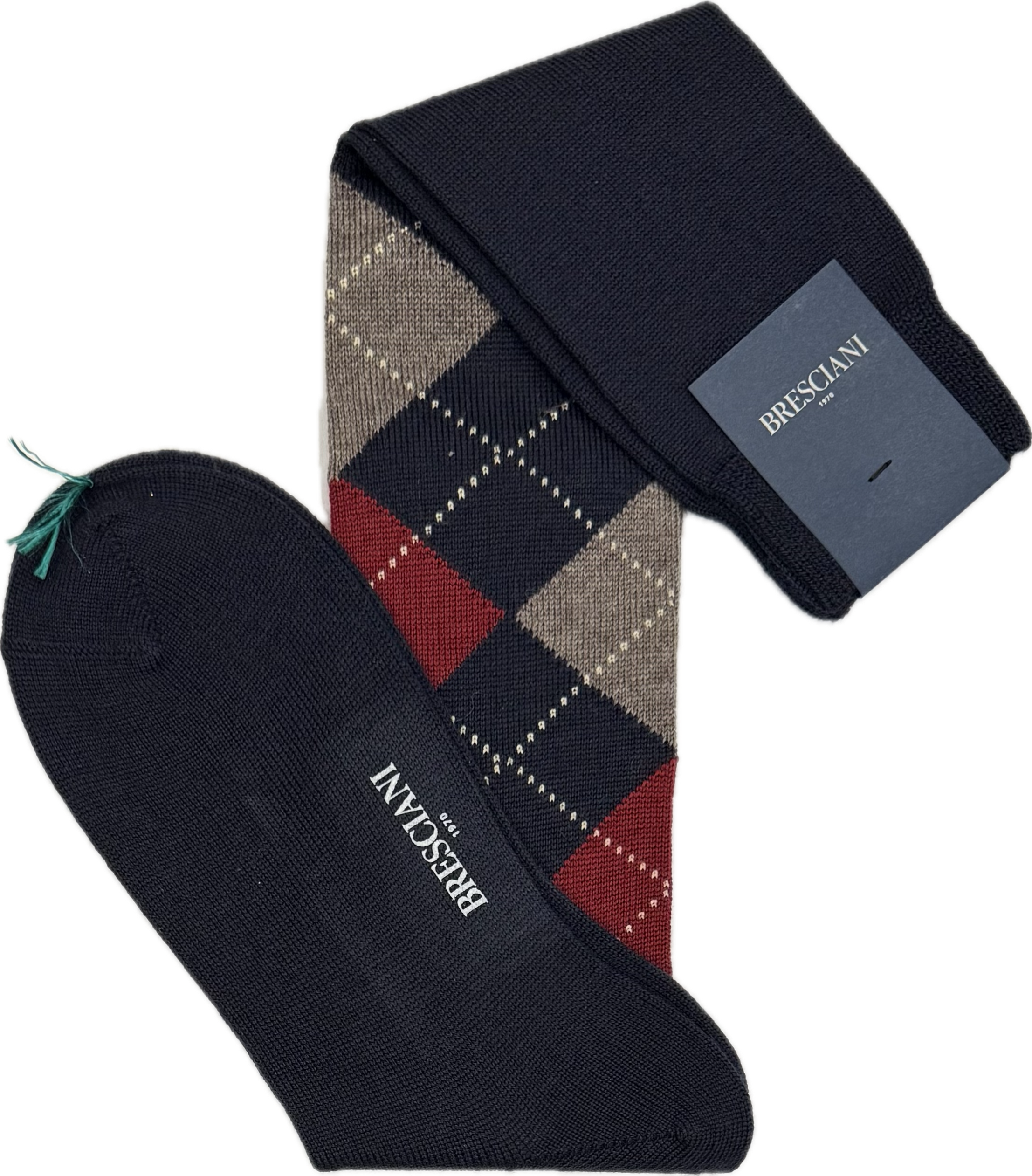 Calze lana argyle blu Bresciani